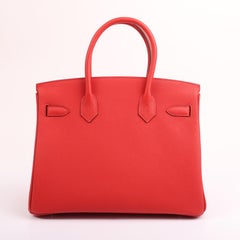 2020 Hermès Rouge Radieux Togo Retourne Birkin 30 PHW