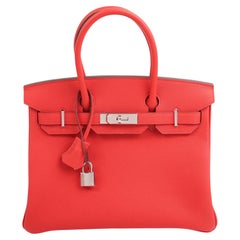2020 Hermès Rouge Radieux Togo Retourne Birkin 30 PHW