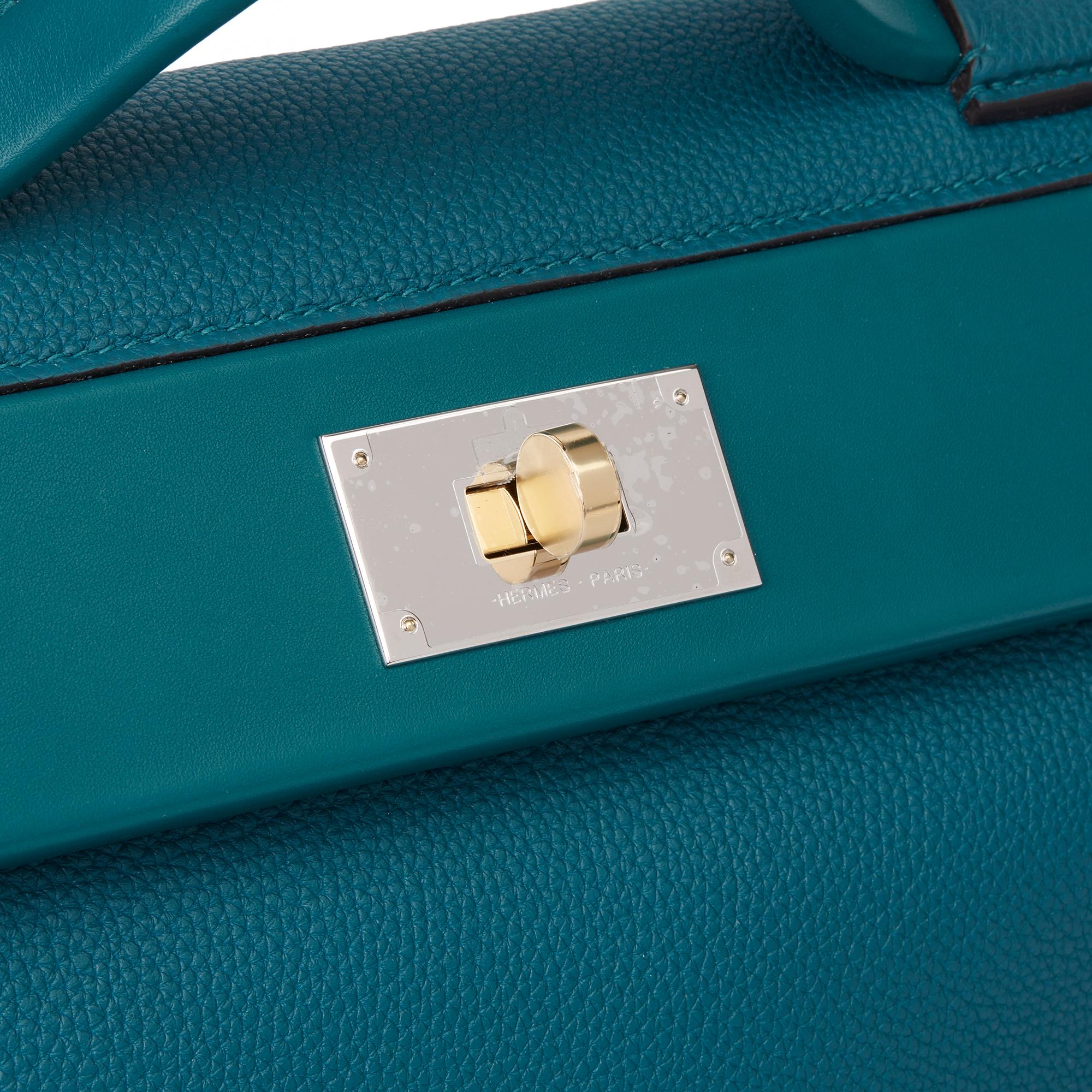 2020 Hermès Vert Bosphore Togo & Swift Leather Leather 24/24 29cm In New Condition In Bishop's Stortford, Hertfordshire