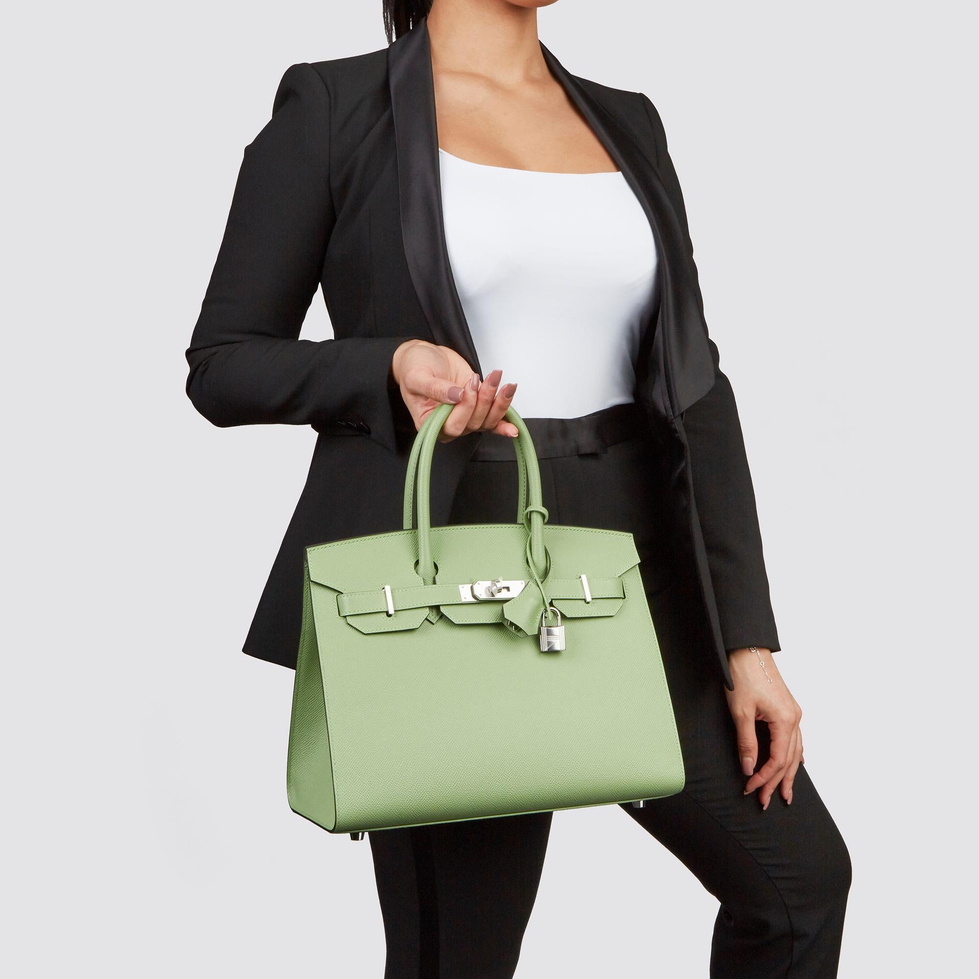 2020 Hermès Vert Criquet Epsom Leather Birkin 30cm Sellier 3