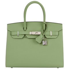 2020 Hermès Vert Criquet Epsom Leder Birkin 30cm Sellier