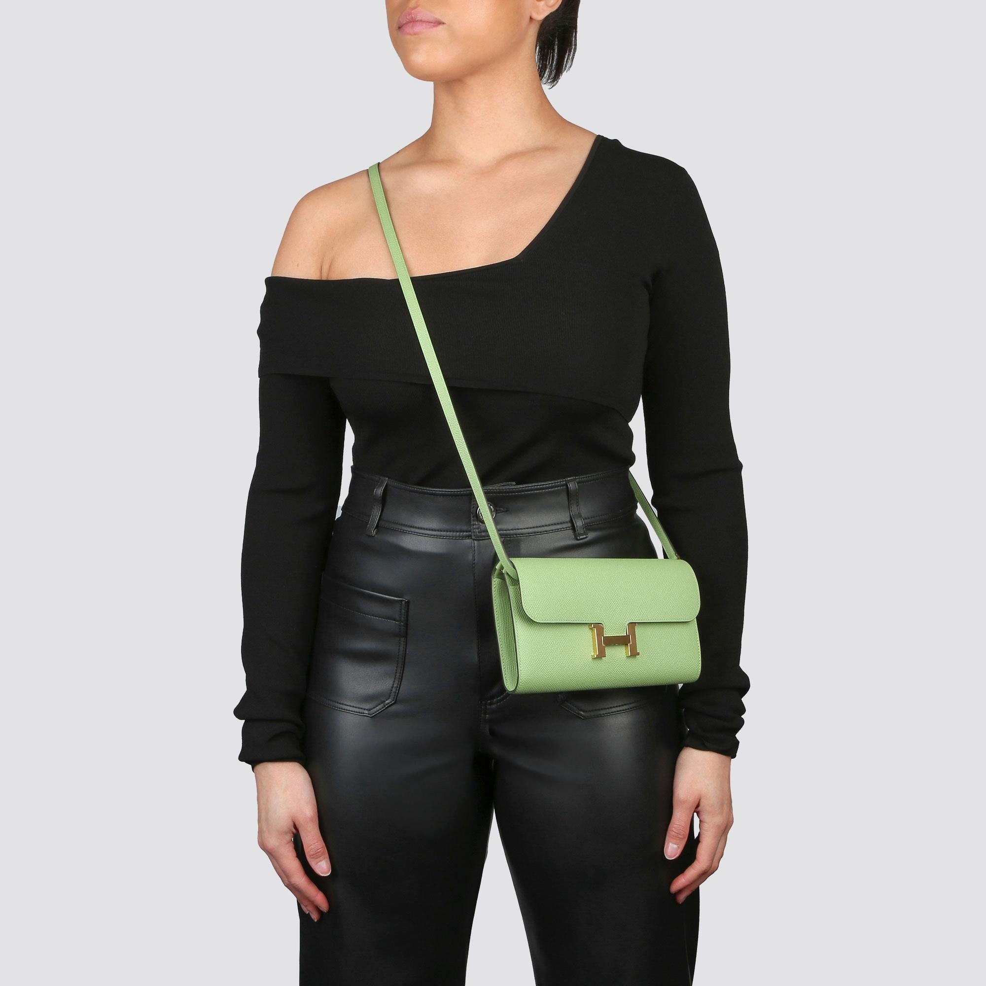 2020 Hermes Vert Criquet Epsom Leather Constance To Go Long Wallet 4