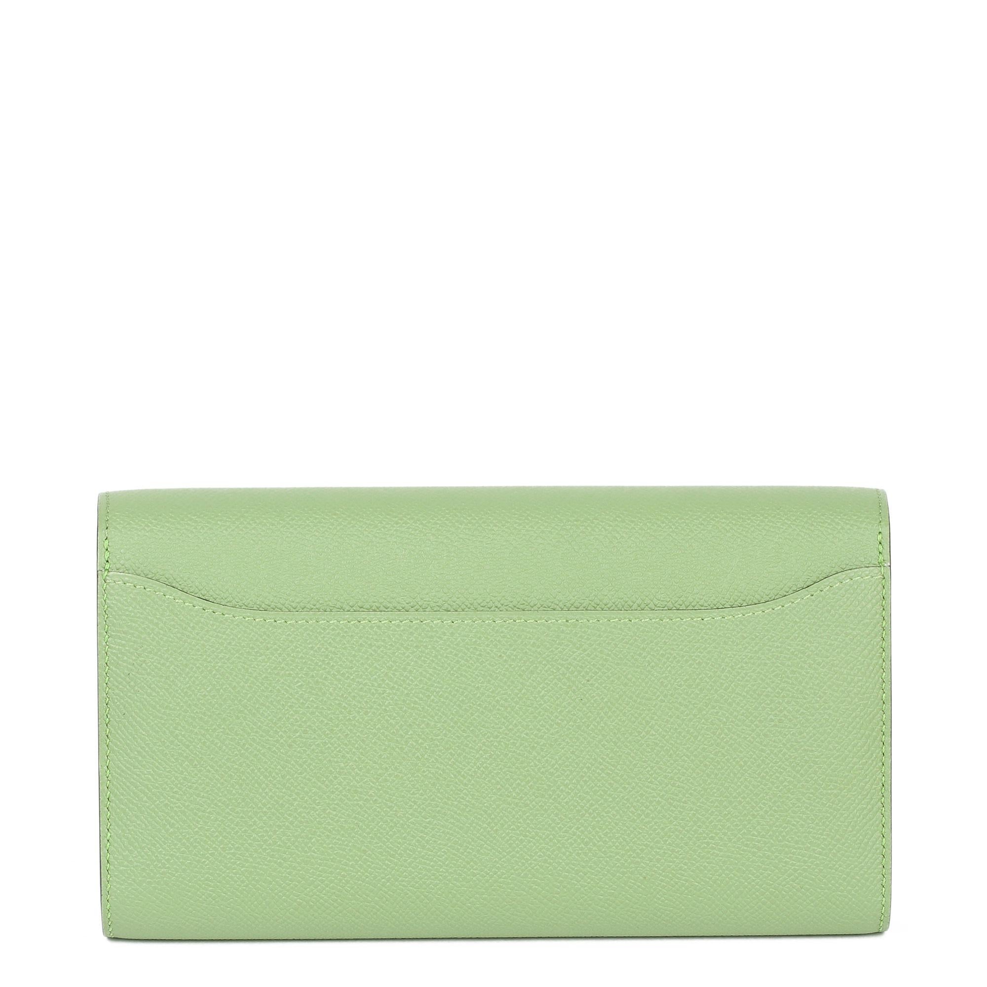 2020 Hermes Vert Criquet Epsom Leder Constance To Go Lange Brieftasche im Zustand „Neu“ in Bishop's Stortford, Hertfordshire