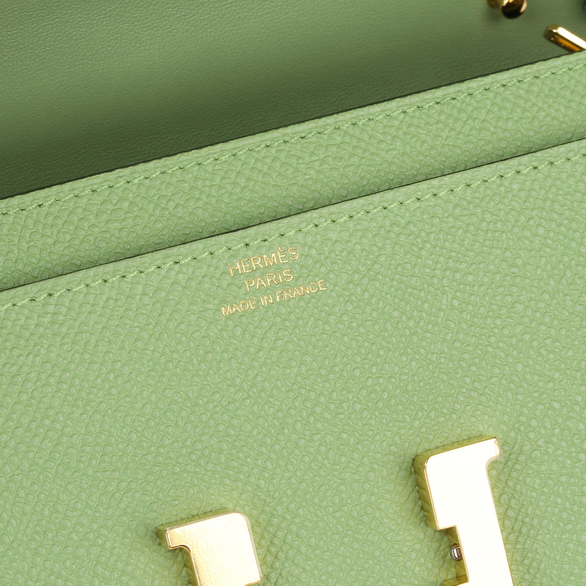 2020 Hermes Vert Criquet Epsom Leather Constance To Go Long Wallet 3