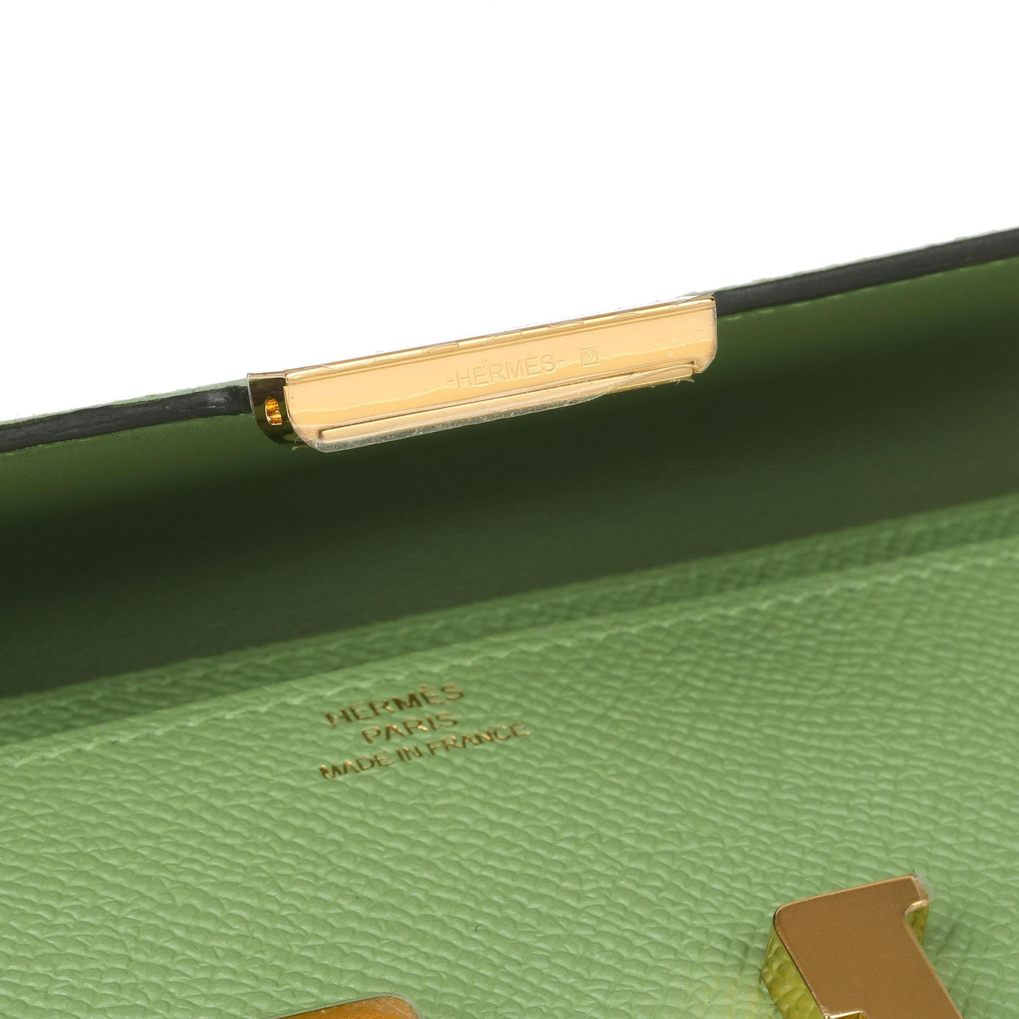 Women's 2020 Hermes Vert Criquet Epsom Leather Constance To Go Long Wallet