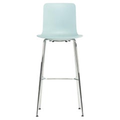 Tabouret de bar Halo Jasper Morrison pour Vitra HAL en gris glace/bleu avec base chromée, 2020