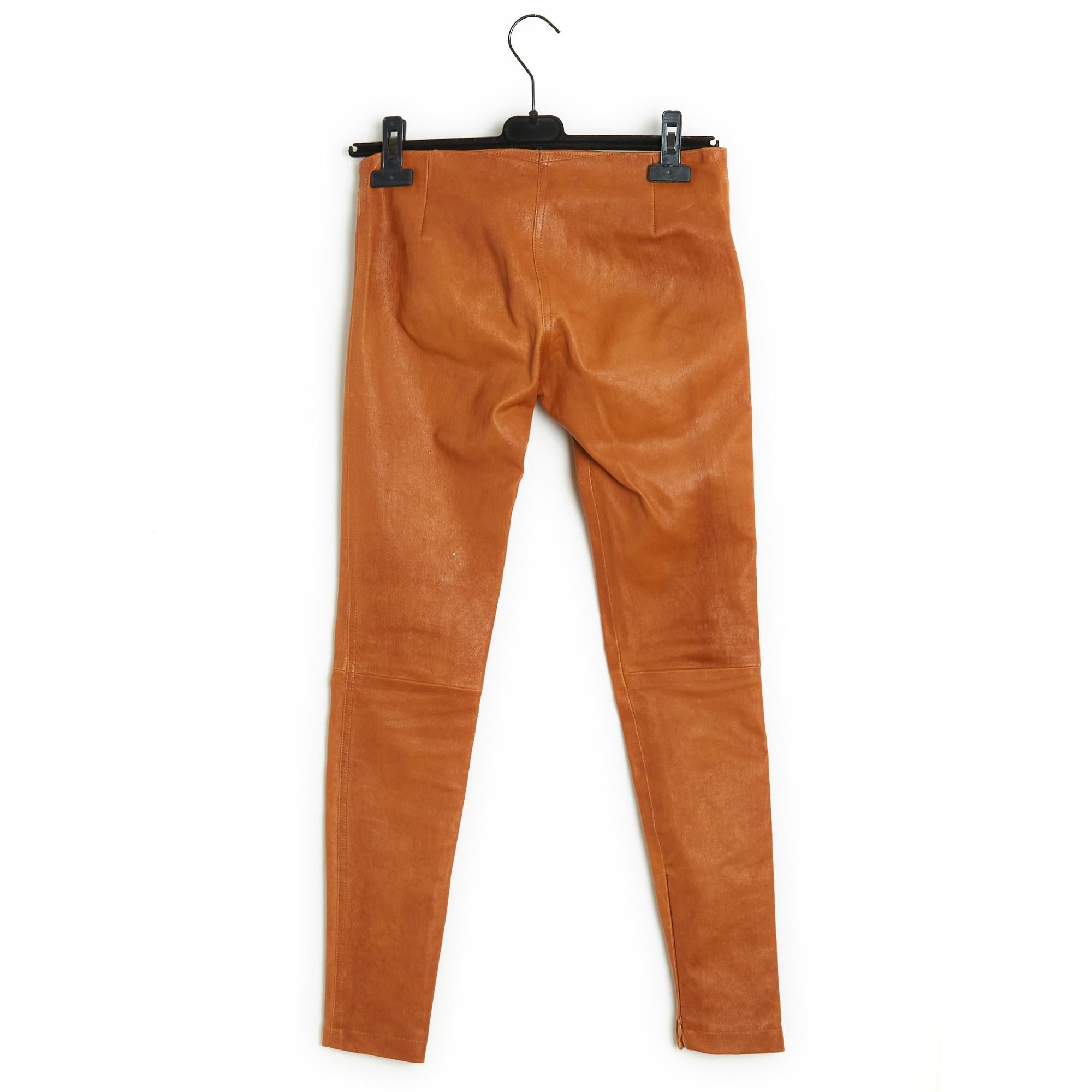 Orange 2020 Jitrois Soft Stretch Leather FR36 Skinny Legging For Sale