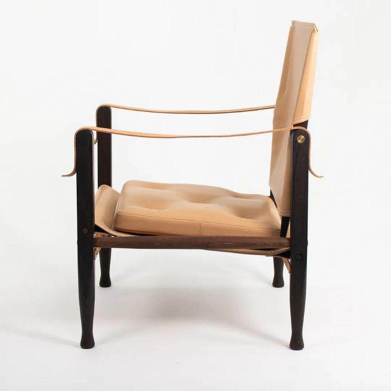 2020 KK47000 Safari Lounge Chair by Kaare Klint for Carl Hansen in Tan Leather In Good Condition For Sale In Philadelphia, PA