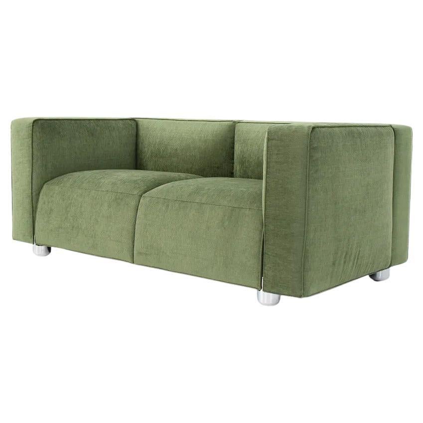 2020 Knoll Barber Osgerby Kompaktes Zweisitzer-Sofa mit grünem Stoff