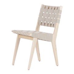 2020 Knoll Risom Side Chair in Maple with Tan Straps, Model 666C-WB