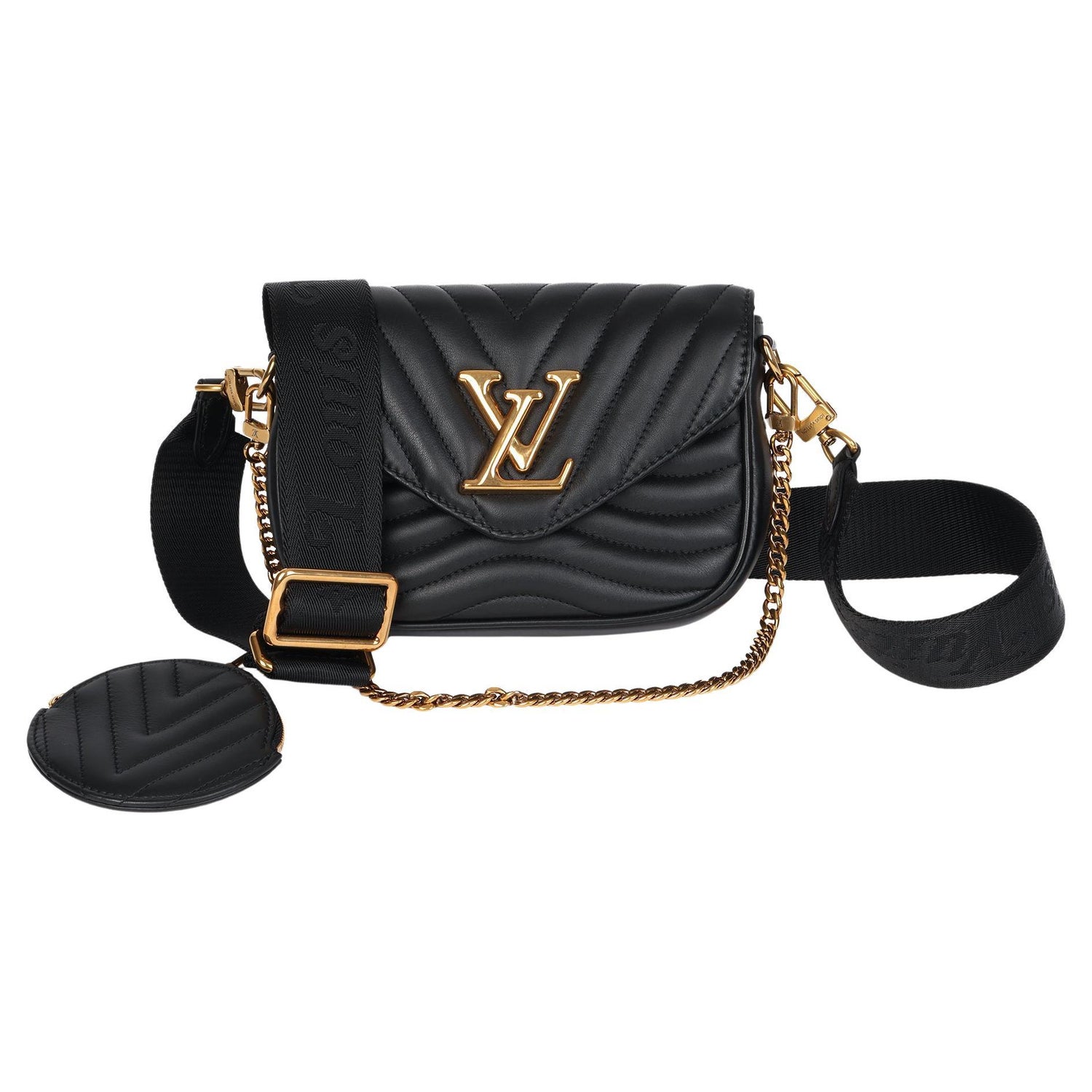 Louis Vuitton Calfskin New Wave Multi Pochette Black - For Sale on 1stDibs