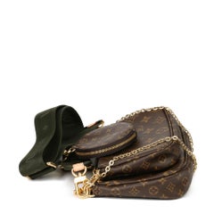 2020 Louis Vuitton Brown Canvas, Khaki Jacquard Multi Pochette Accessoires