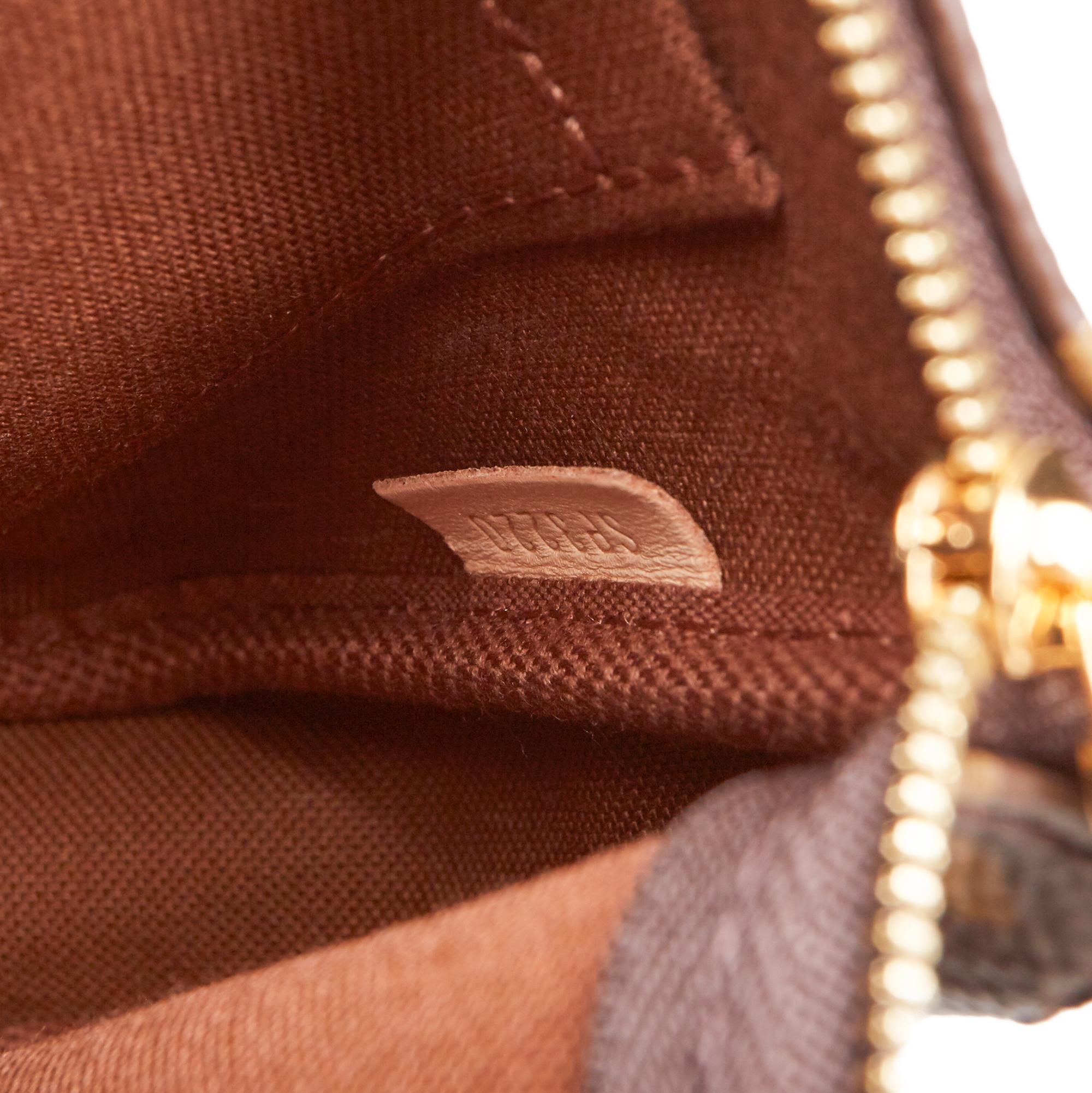 2020 Louis Vuitton Braunes Segeltuch, Rose Chiaro Jacquard Multi Pochette Zubehör 4