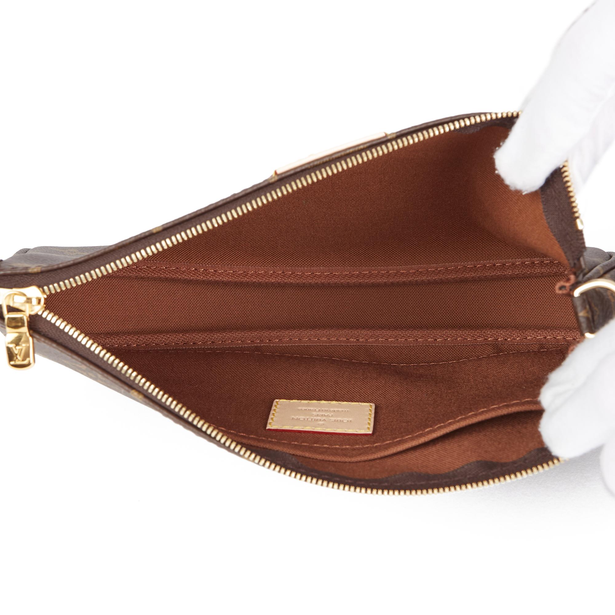 2020 Louis Vuitton Braunes Segeltuch, Rose Chiaro Jacquard Multi Pochette Zubehör 5