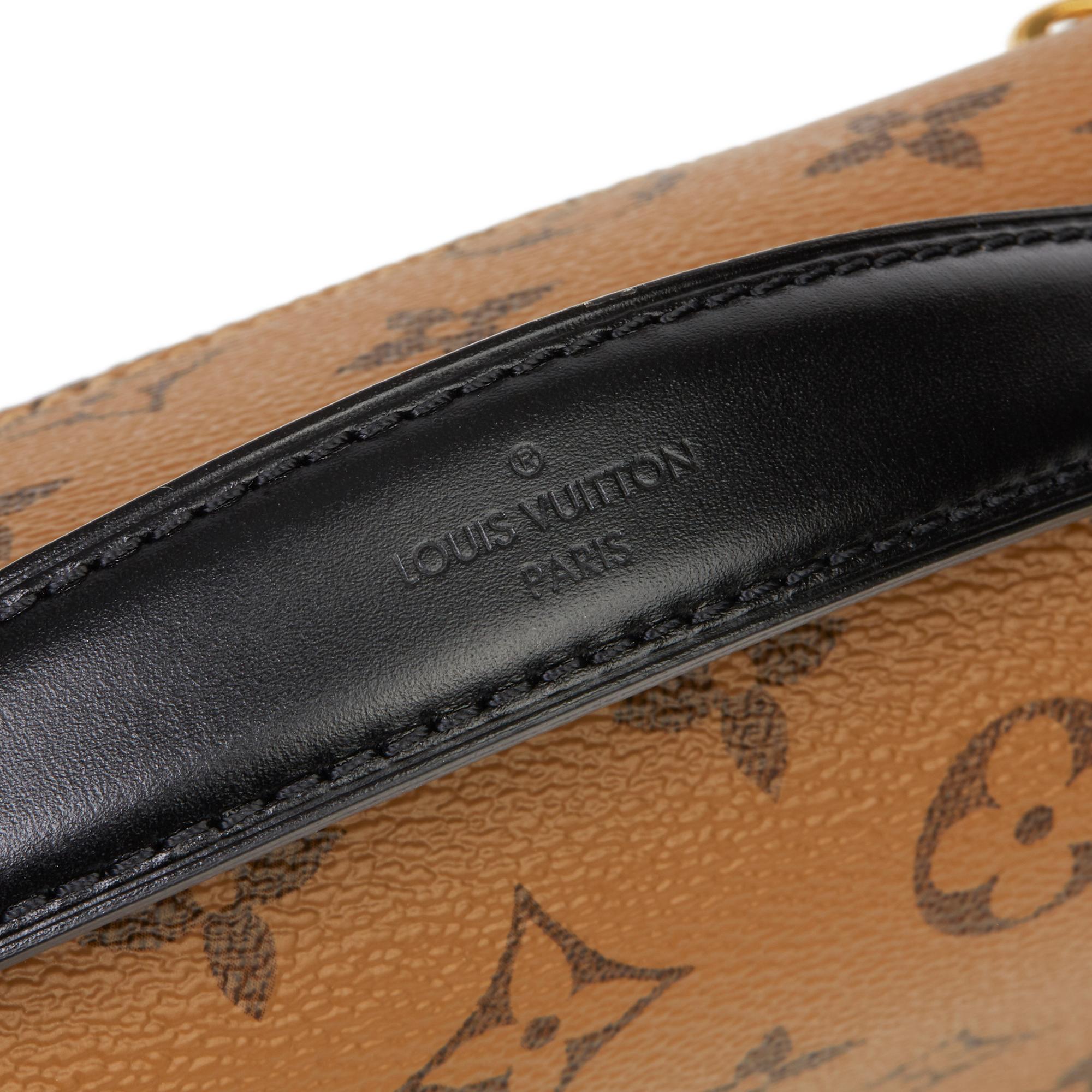 2020 Louis Vuitton Brown Monogram Canvas & Black Calfskin Reverso Pochette Metis 2