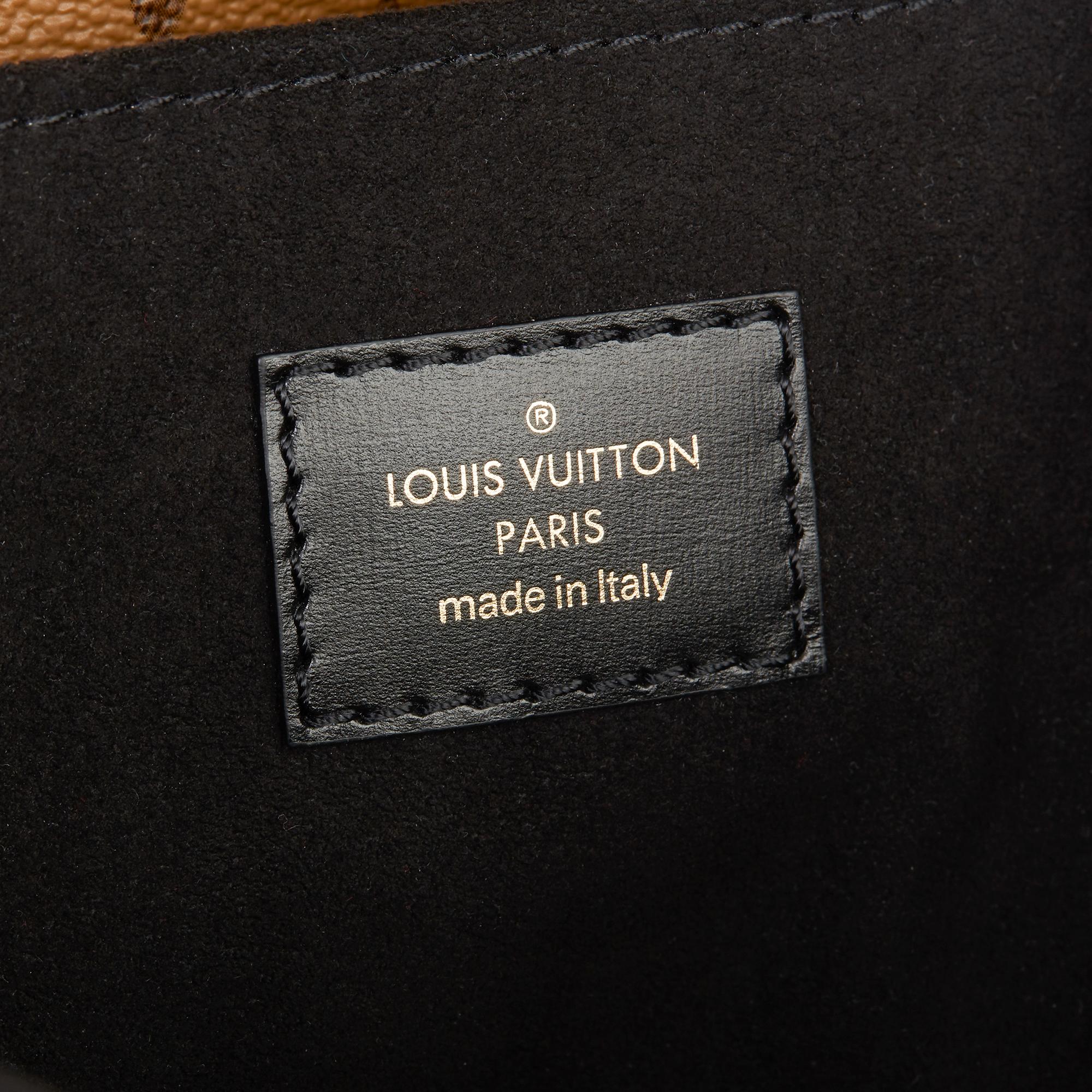 2020 Louis Vuitton Brown Monogram Canvas & Black Calfskin Reverso Pochette Metis 3