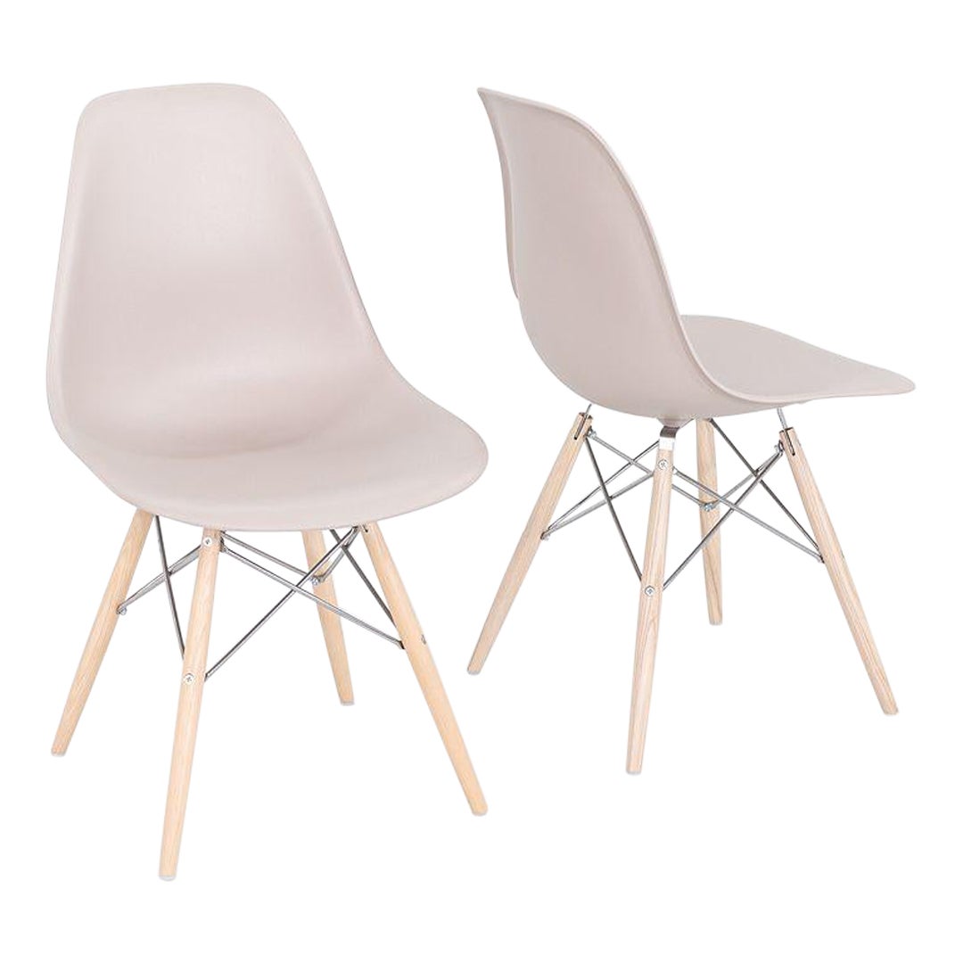 2020 Pair of Herman Miller Eames Plastic DSW Dining Shell Chairs