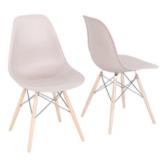 2020 Paire de chaises de salle à manger en plastique DSW Eames d'Herman Miller
