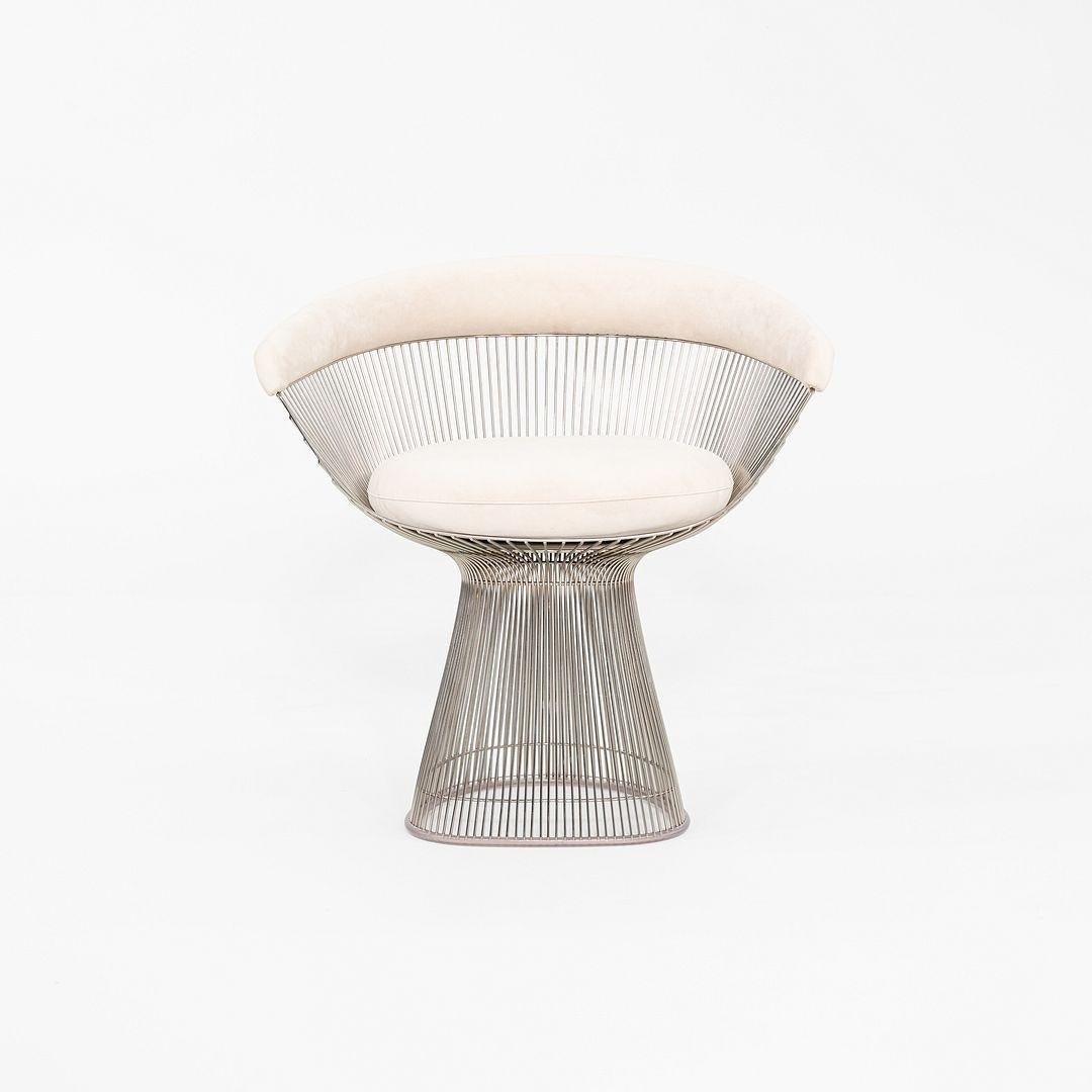 2020 Paire de chaises à bras de salle à manger en daim ivoire de Warren Platner pour Knoll en vente 4