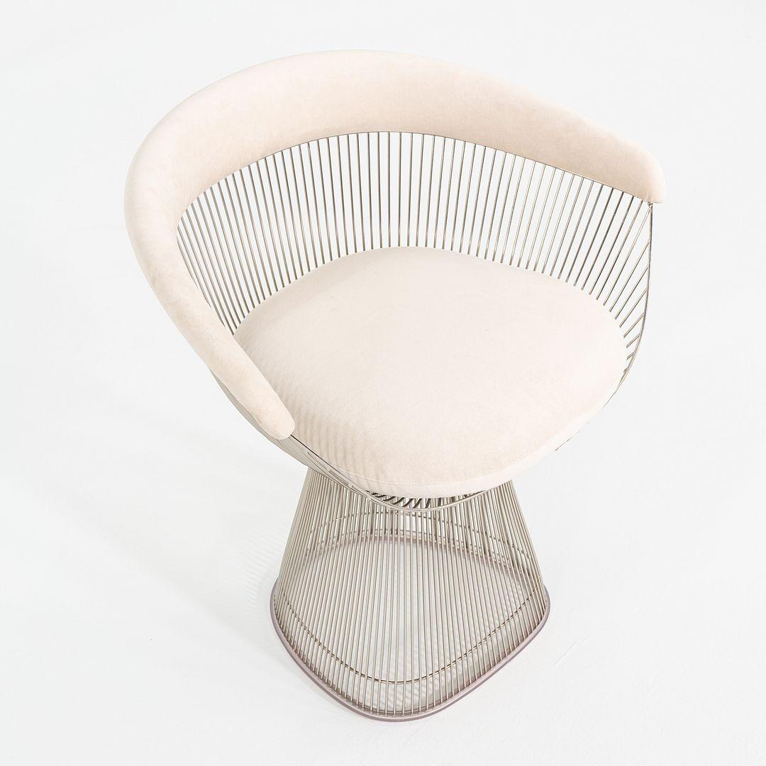 Acier 2020 Paire de chaises à bras de salle à manger en daim ivoire de Warren Platner pour Knoll en vente