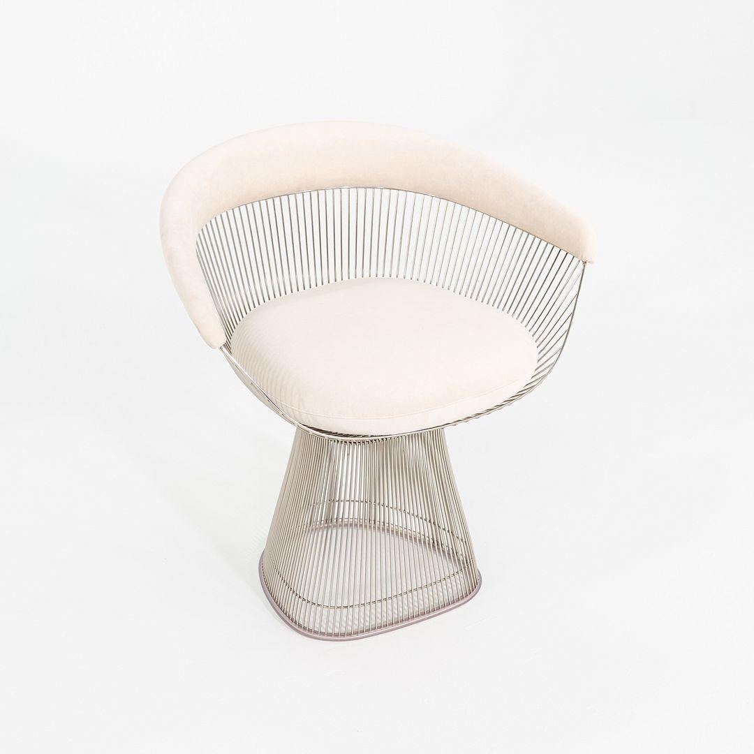2020 Paire de chaises à bras de salle à manger en daim ivoire de Warren Platner pour Knoll en vente 2