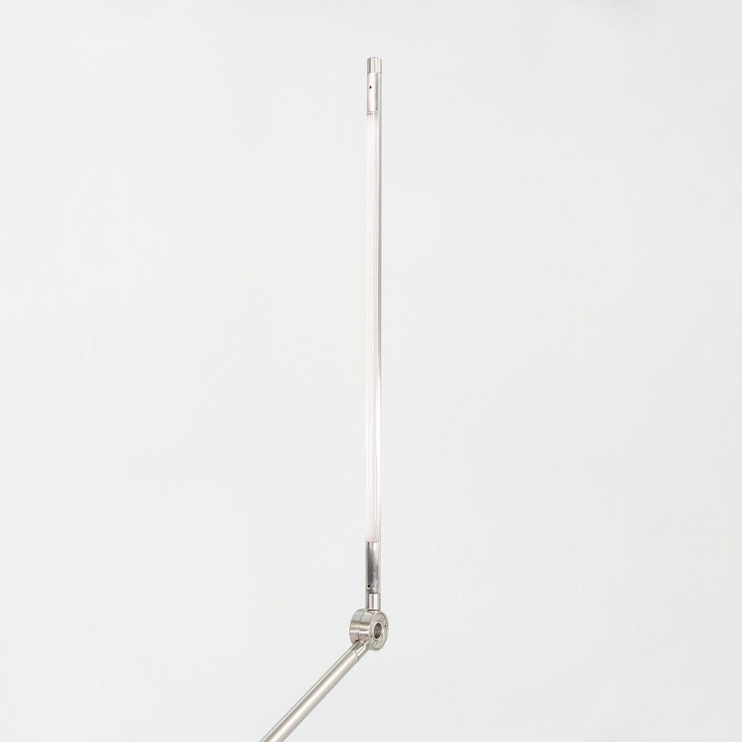 Contemporary 2020 Peter Bristol for Juniper Thin Task Lamp w/ Desk Inset in Satin Nickel For Sale