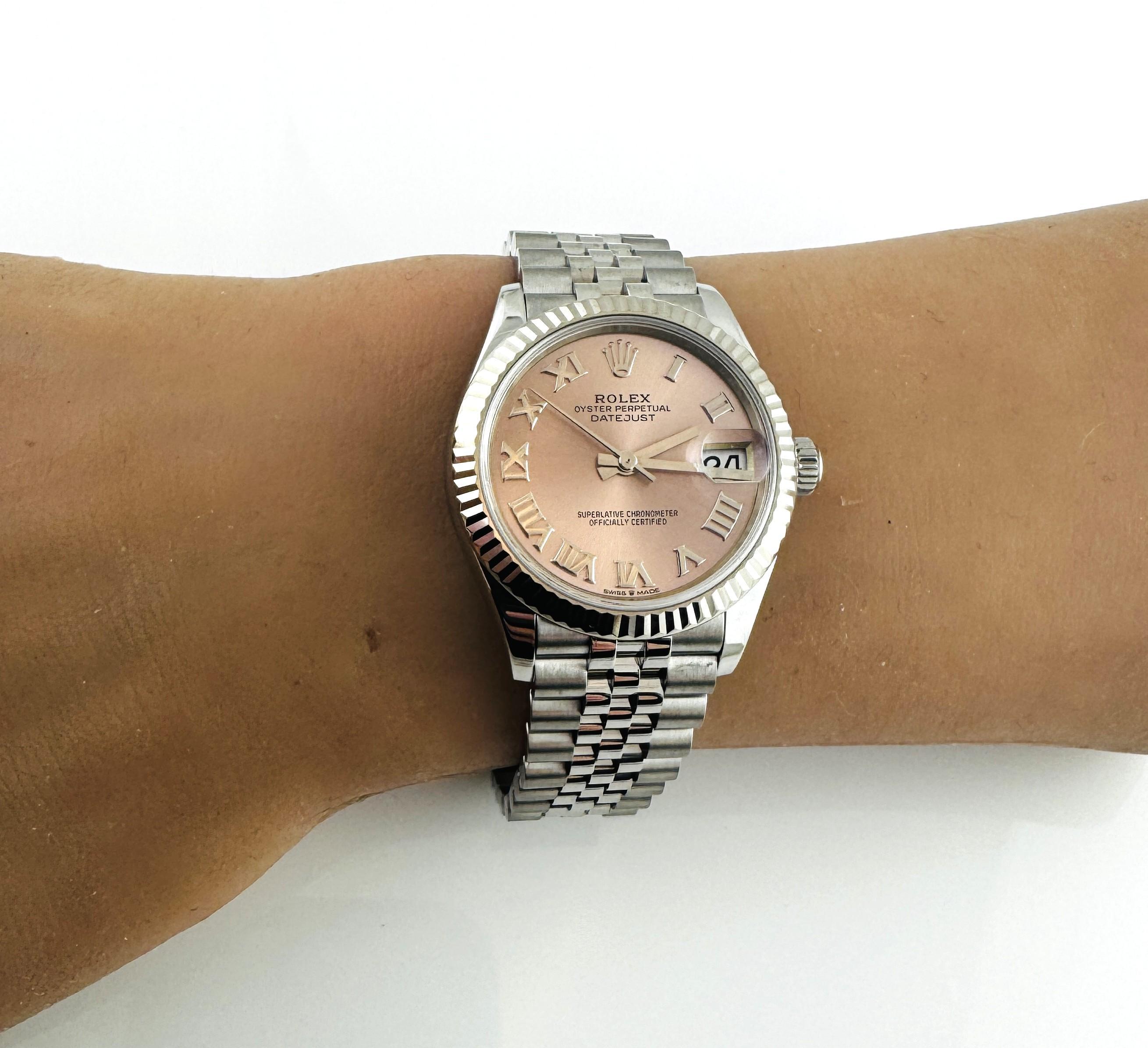 2020 Rolex Datejust 278274 Watch Jubilee Band Pink Roman Dial Box/Papers #20959 en vente 12