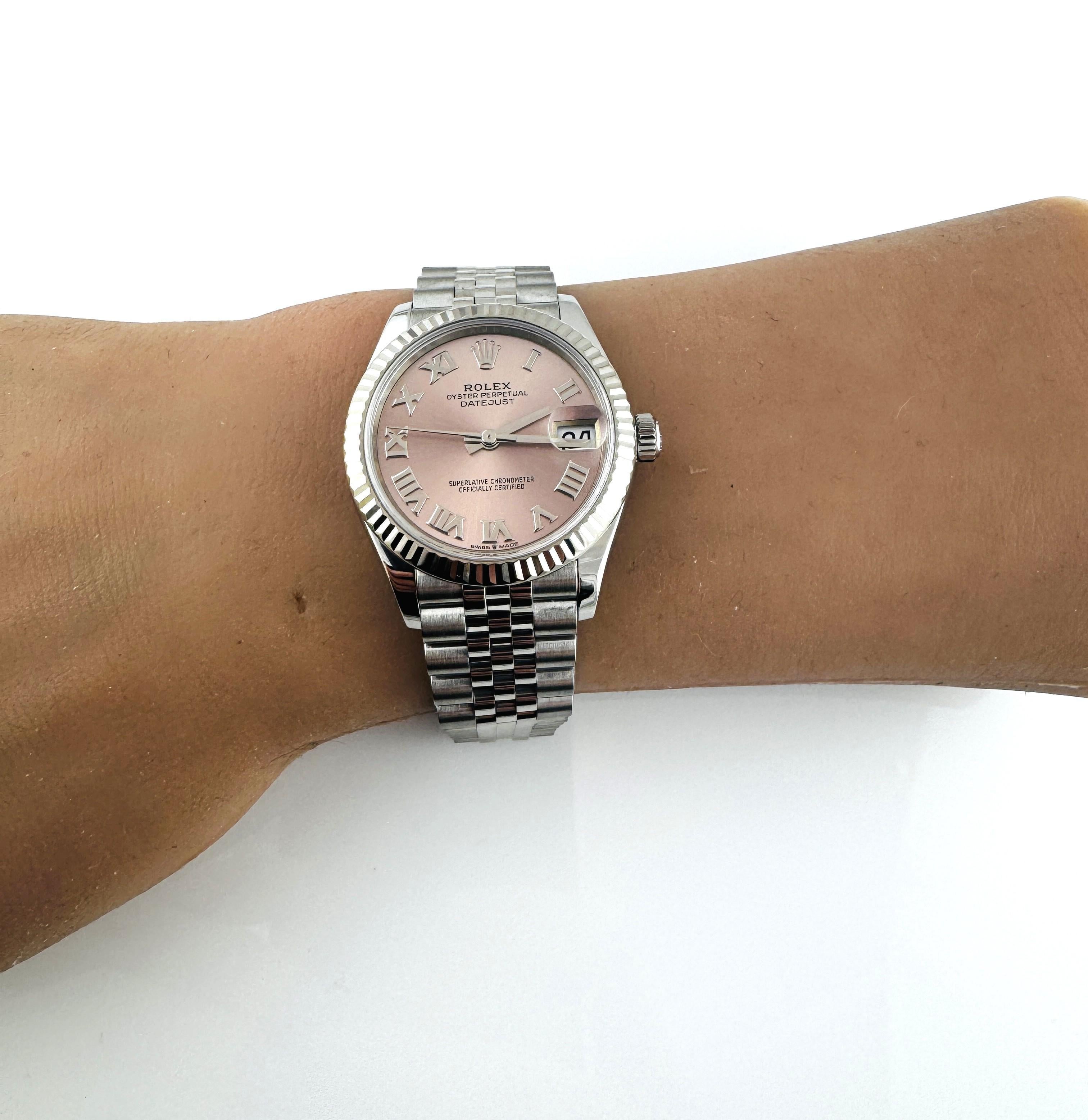 2020 Rolex Datejust 278274 Watch Jubilee Band Pink Roman Dial Box/Papers #20959 en vente 4