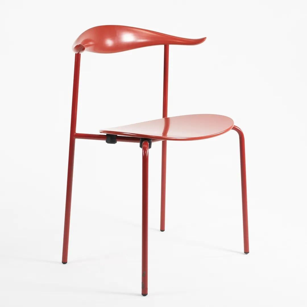 2020 Set of Four CH88T Dining Chairs by Hans Wegner for Carl Hansen in Red For Sale 2