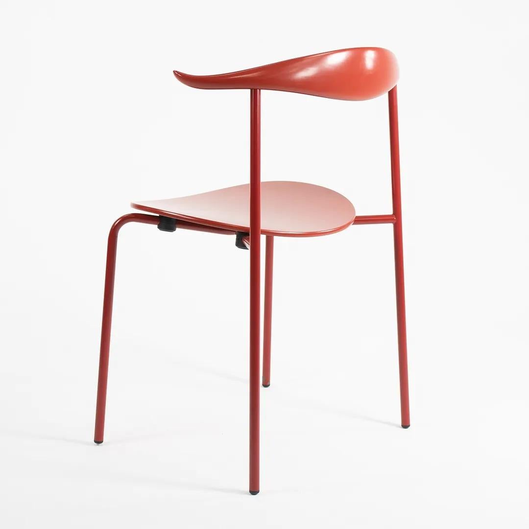 Danois 2020 Ensemble de quatre chaises de salle à manger CH88T par Hans Wegner pour Carl Hansen en rouge en vente