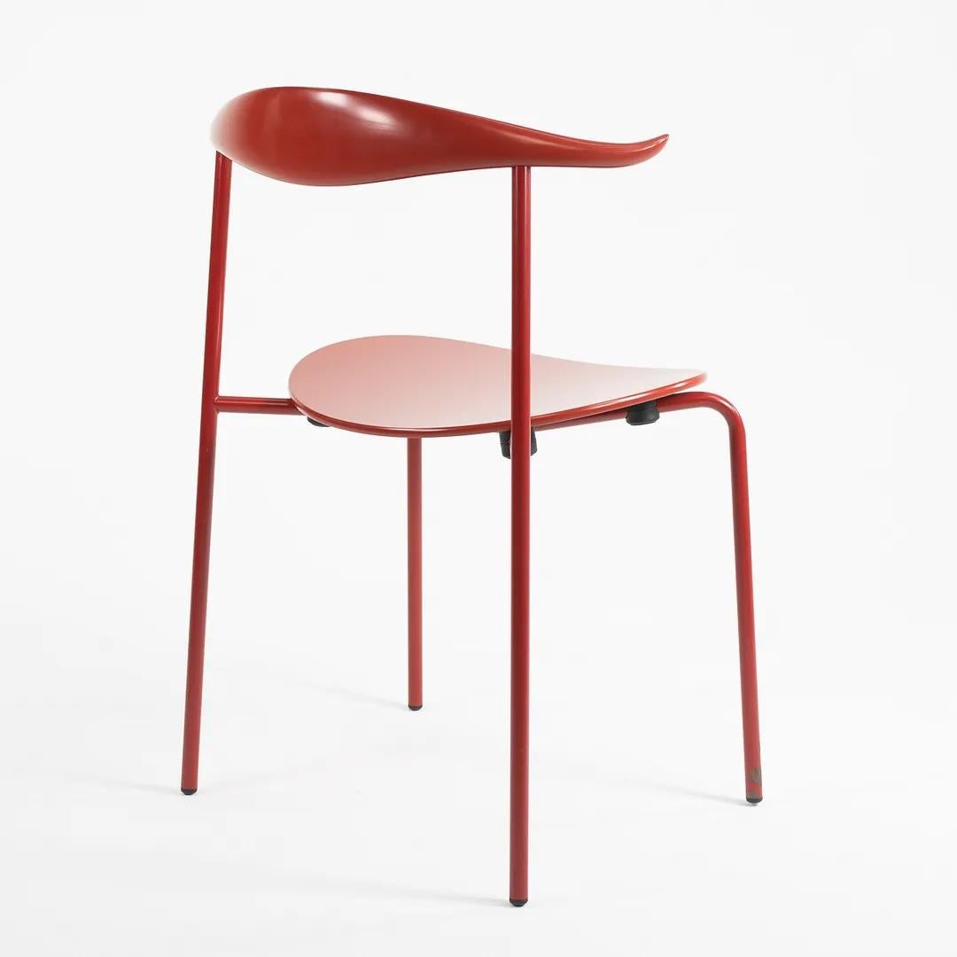 2020 Set of Four CH88T Dining Chairs by Hans Wegner for Carl Hansen in Red For Sale 1