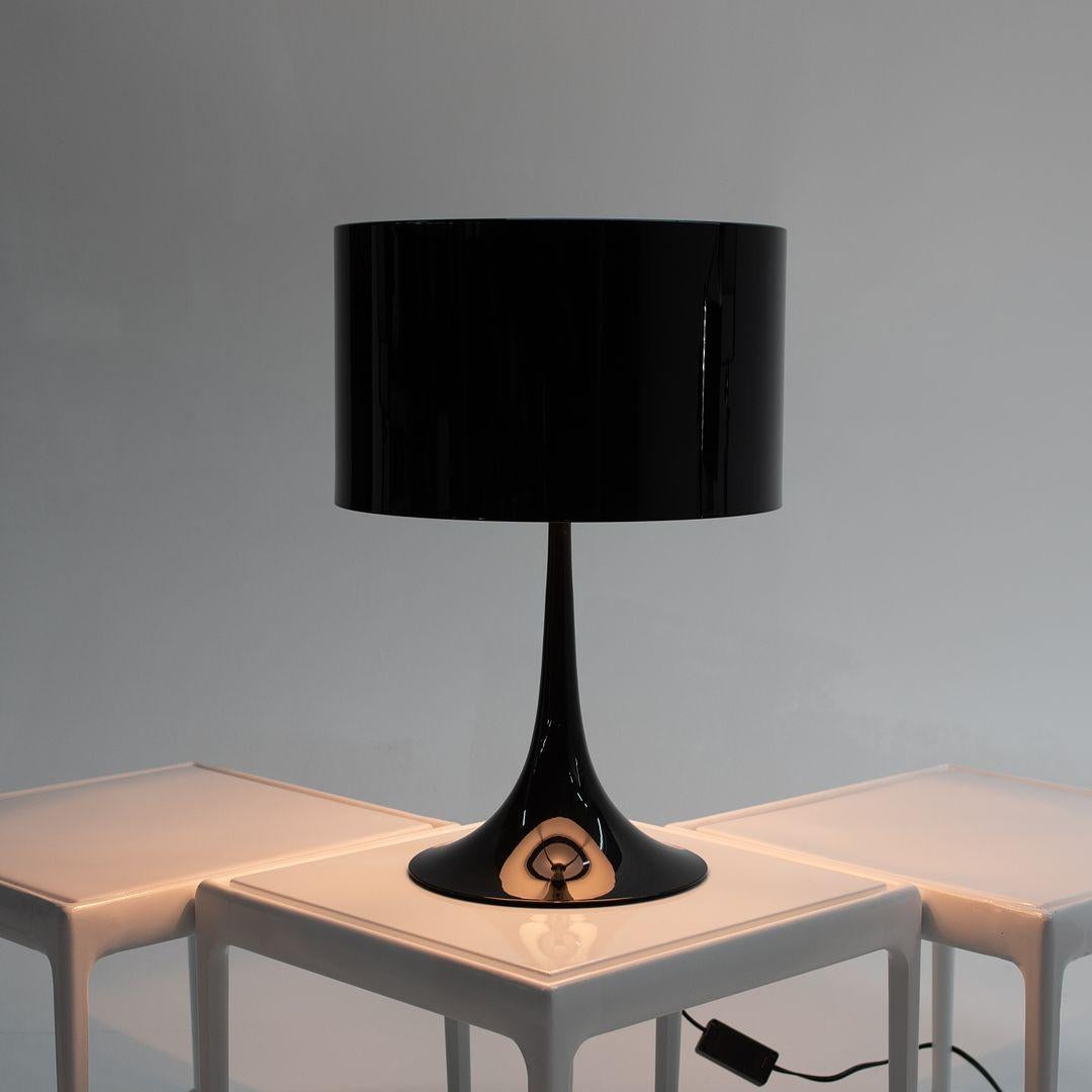 Contemporary 2020 Spun Light T1 Table Lamp Shiny / Gloss Black by Sebastian Wrong for Flos For Sale