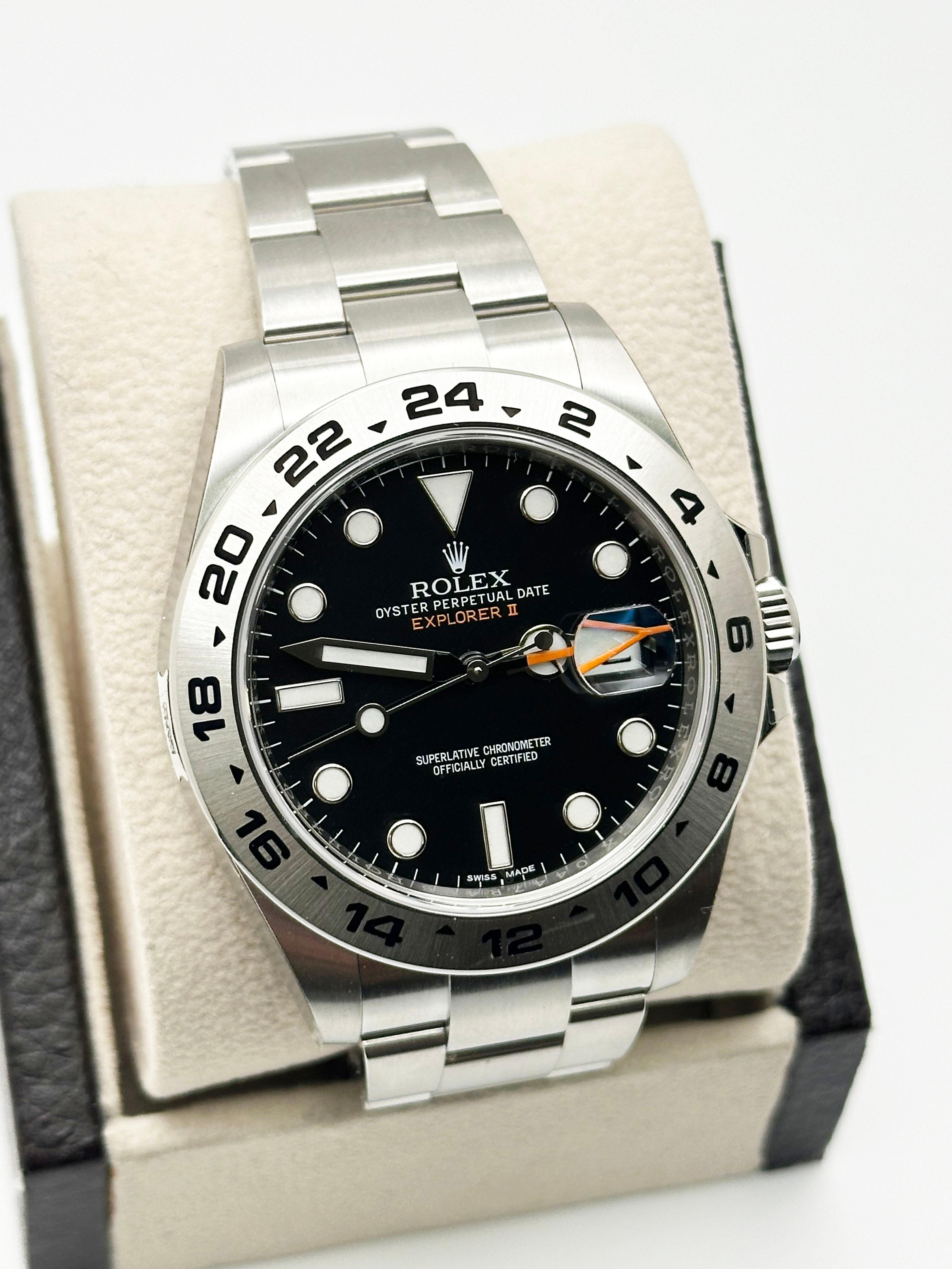 2020 STICKERS Rolex Explorer II 216570 42mm Quadrante Nero Acciaio Inox Carta Scatola In condizioni ottime in vendita a San Diego, CA