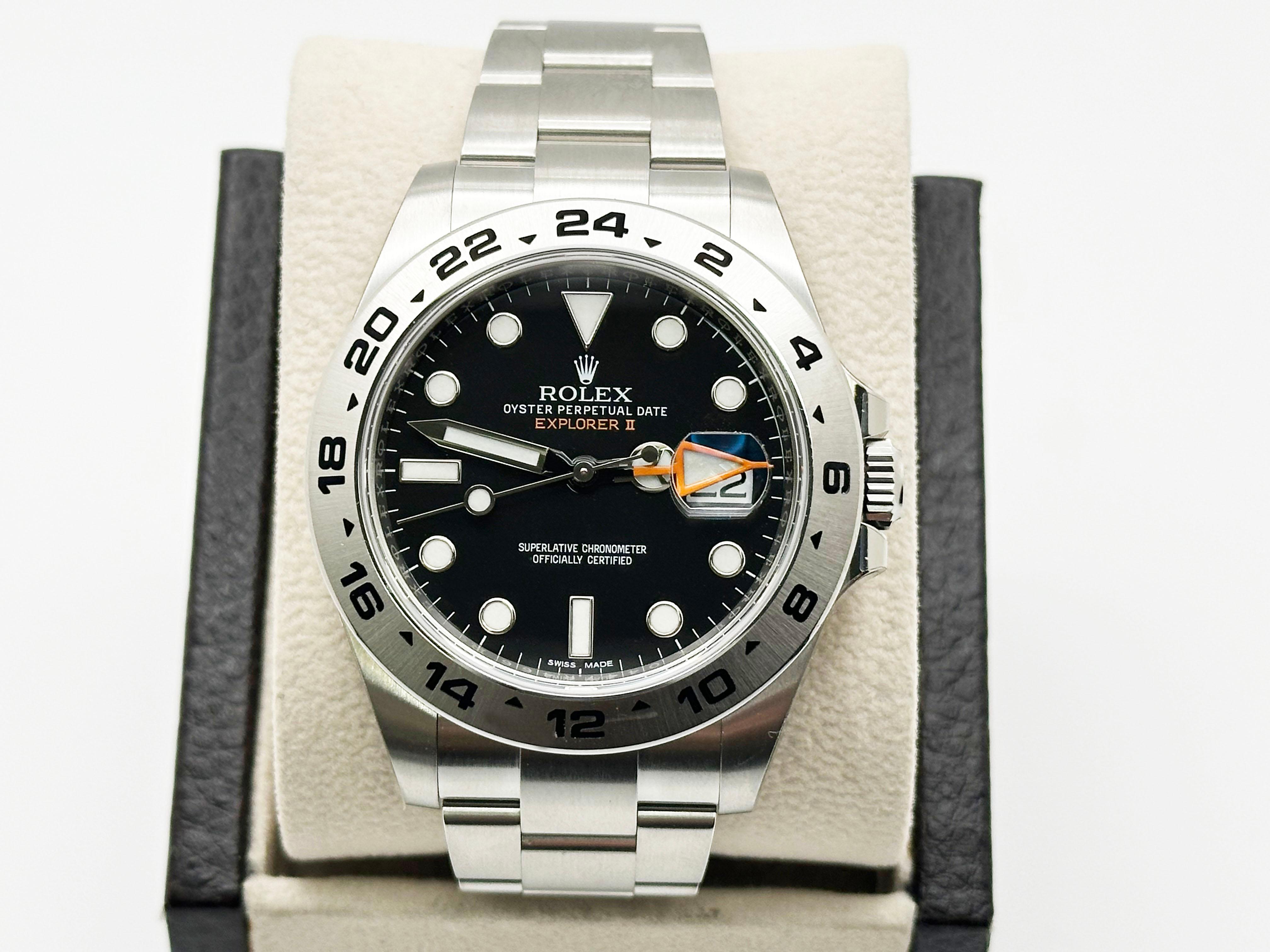 2020 STICKERS Rolex Explorer II 216570 42mm Quadrante Nero Acciaio Inox Carta Scatola