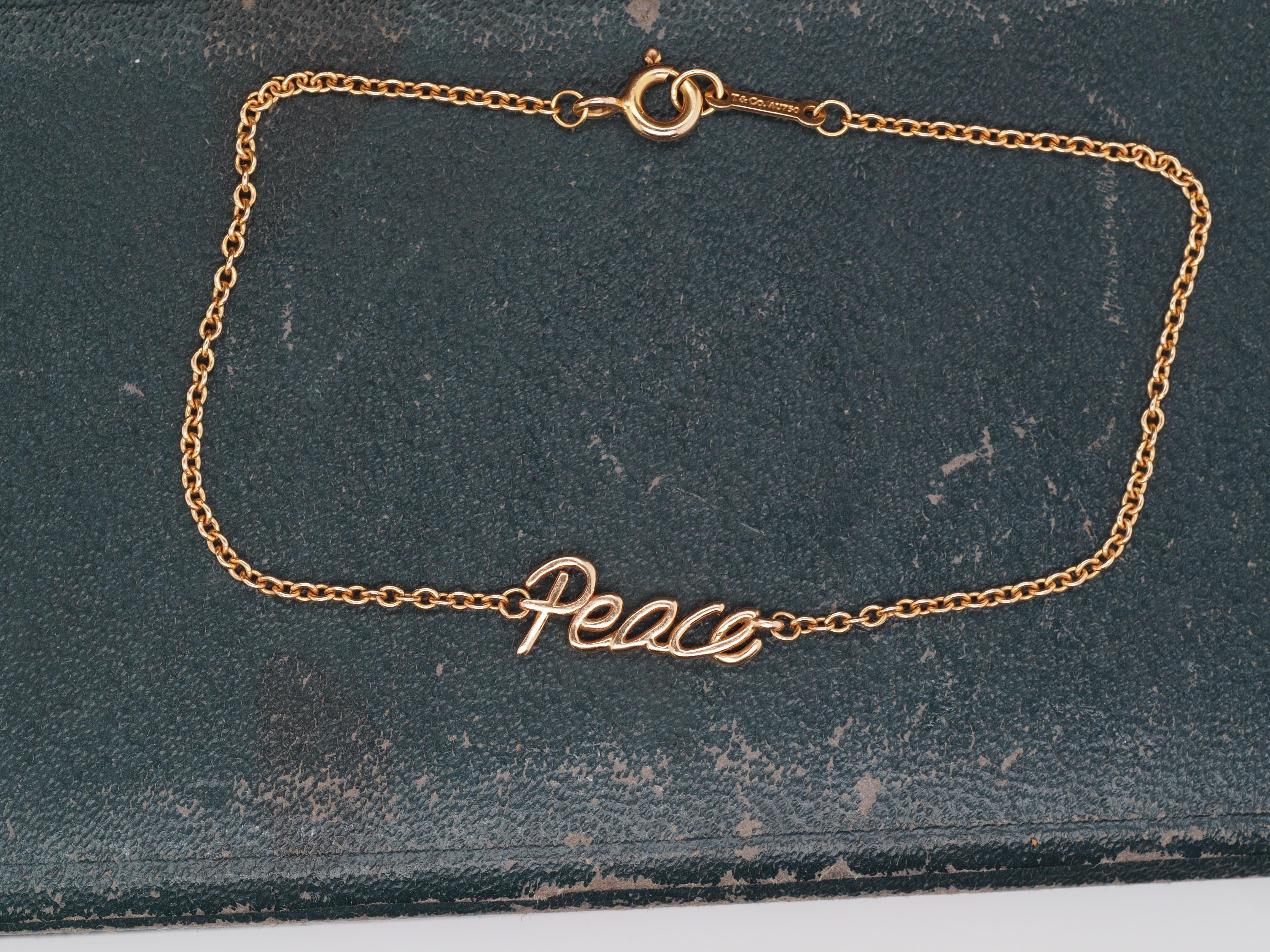 2020 Tiffany and Co. 18K Gelbgold Friedensarmband Damen