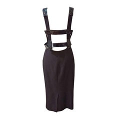 Versace 2020 Women's Black Dress with Patent Leather Inserts IT 40 (US 4/6)