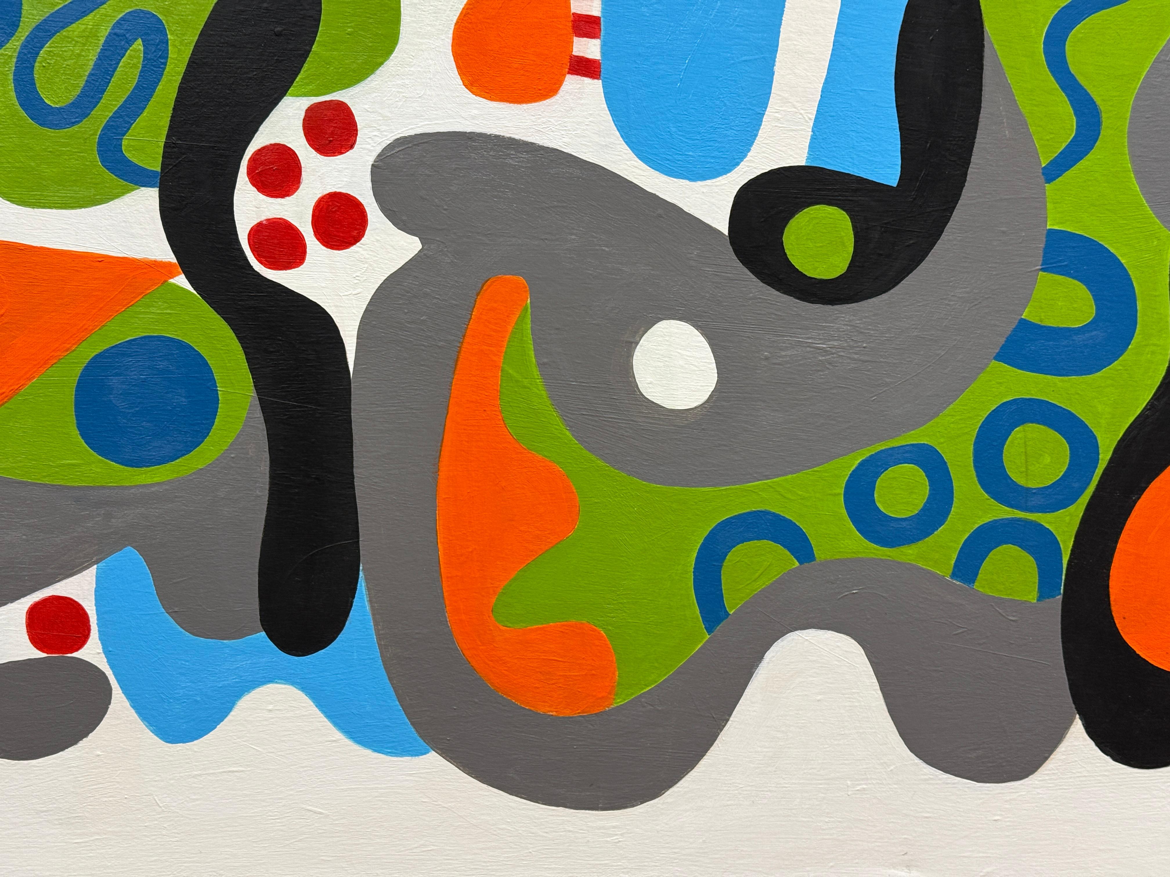 Hand-Painted 2020 Vibrant Abstract by Noted Palm Springs Artist Gary Janis For Sale