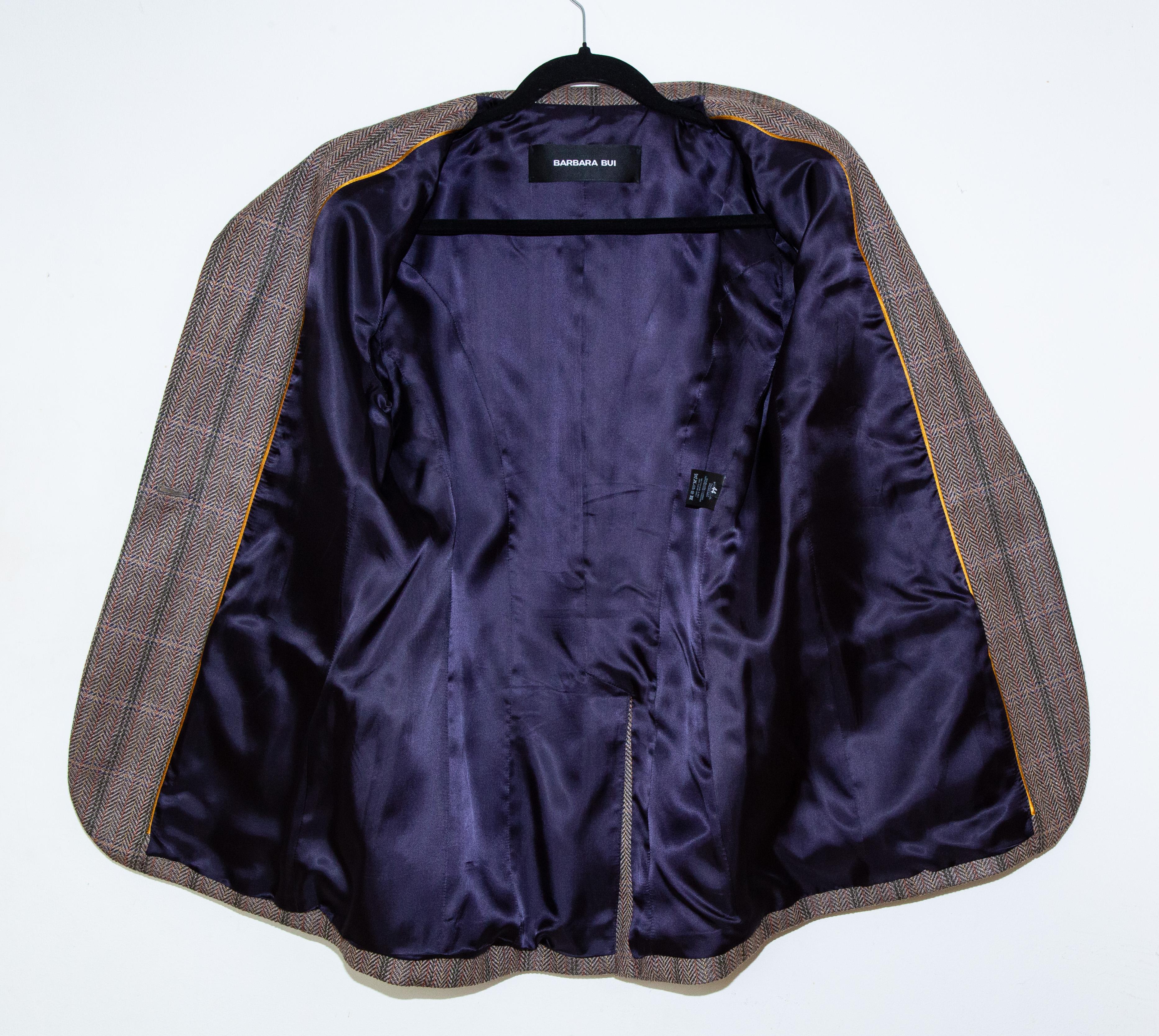 2020s Veste à carreaux en laine et soie Barbara Bui Taille IT 44 Fit IT 44 en vente 5