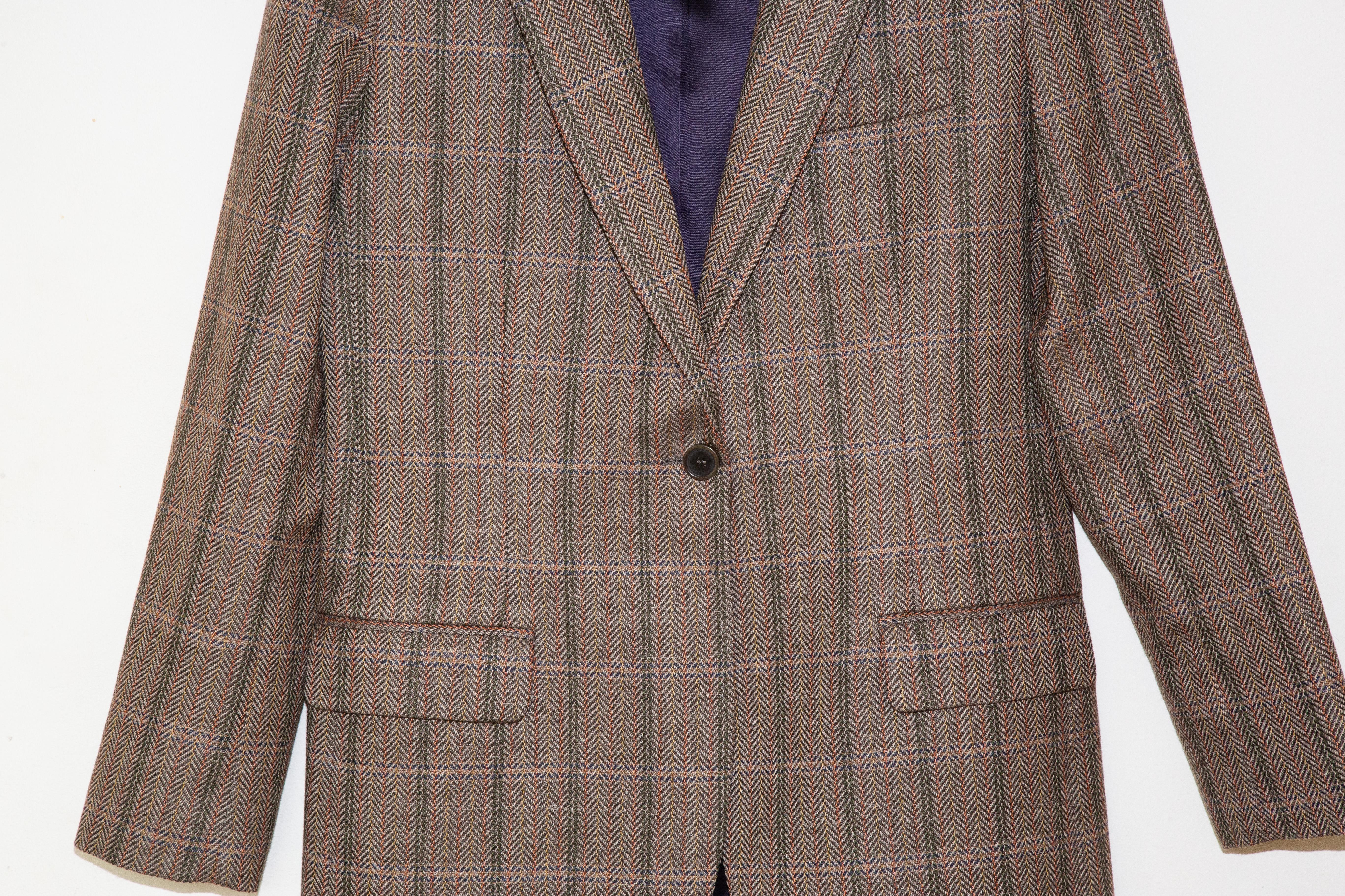 Gris 2020s Veste à carreaux en laine et soie Barbara Bui Taille IT 44 Fit IT 44 en vente