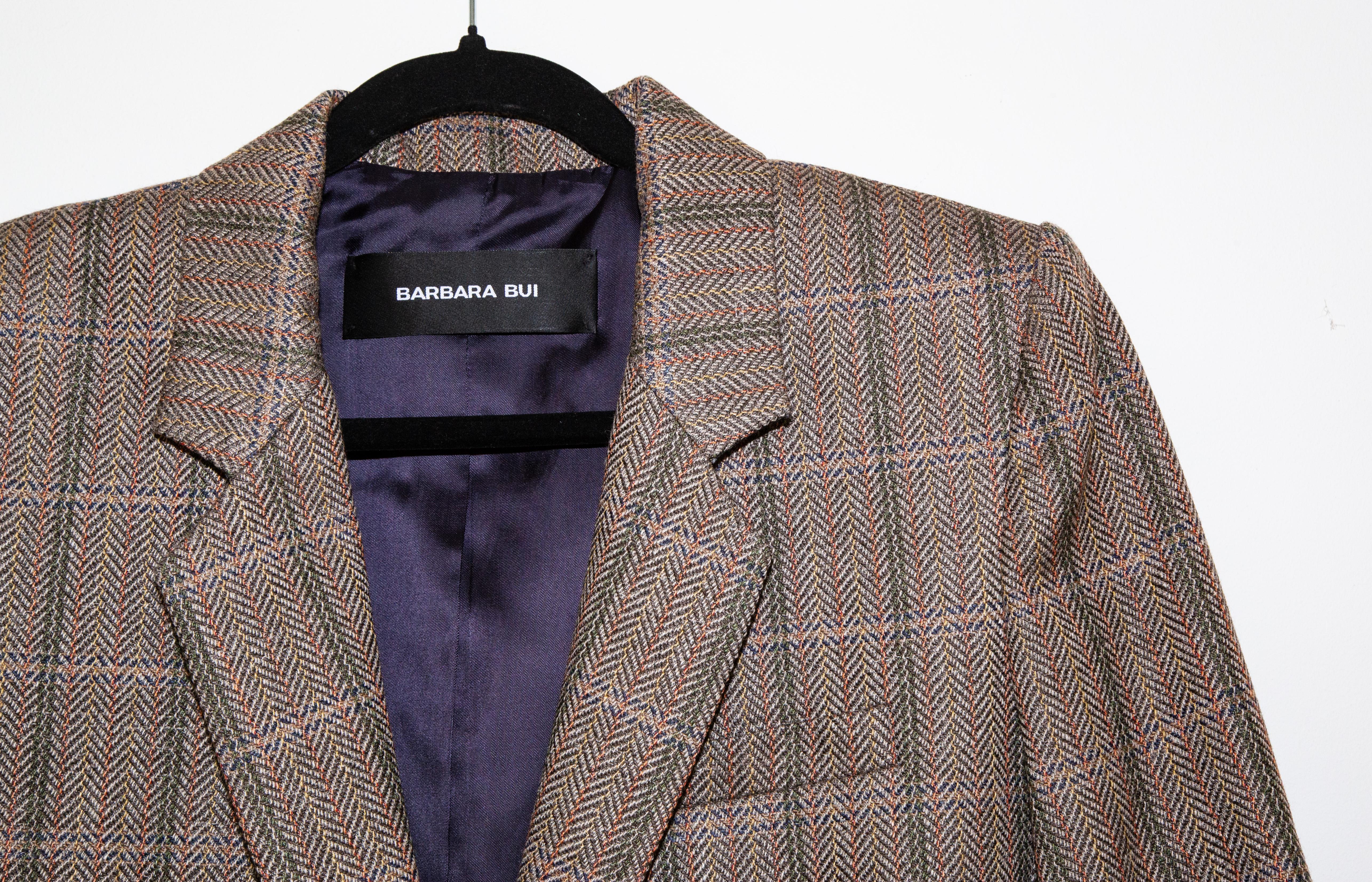 2020s Veste à carreaux en laine et soie Barbara Bui Taille IT 44 Fit IT 44 Neuf - En vente à Arnhem, NL