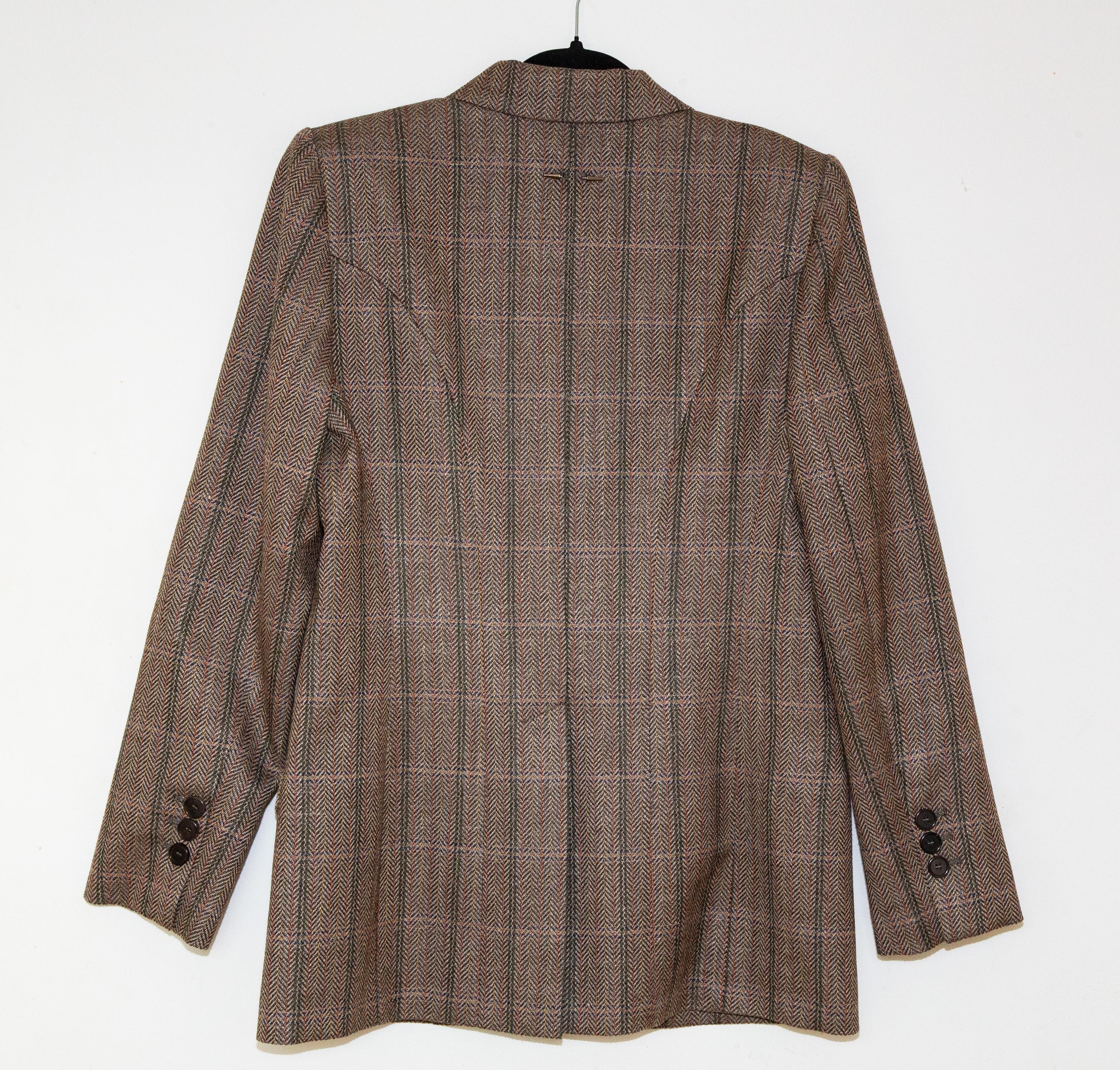 2020s Veste à carreaux en laine et soie Barbara Bui Taille IT 44 Fit IT 44 en vente 2