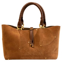 Used 2020s Chloe Marcie Small Tote Bag in Brown Leather