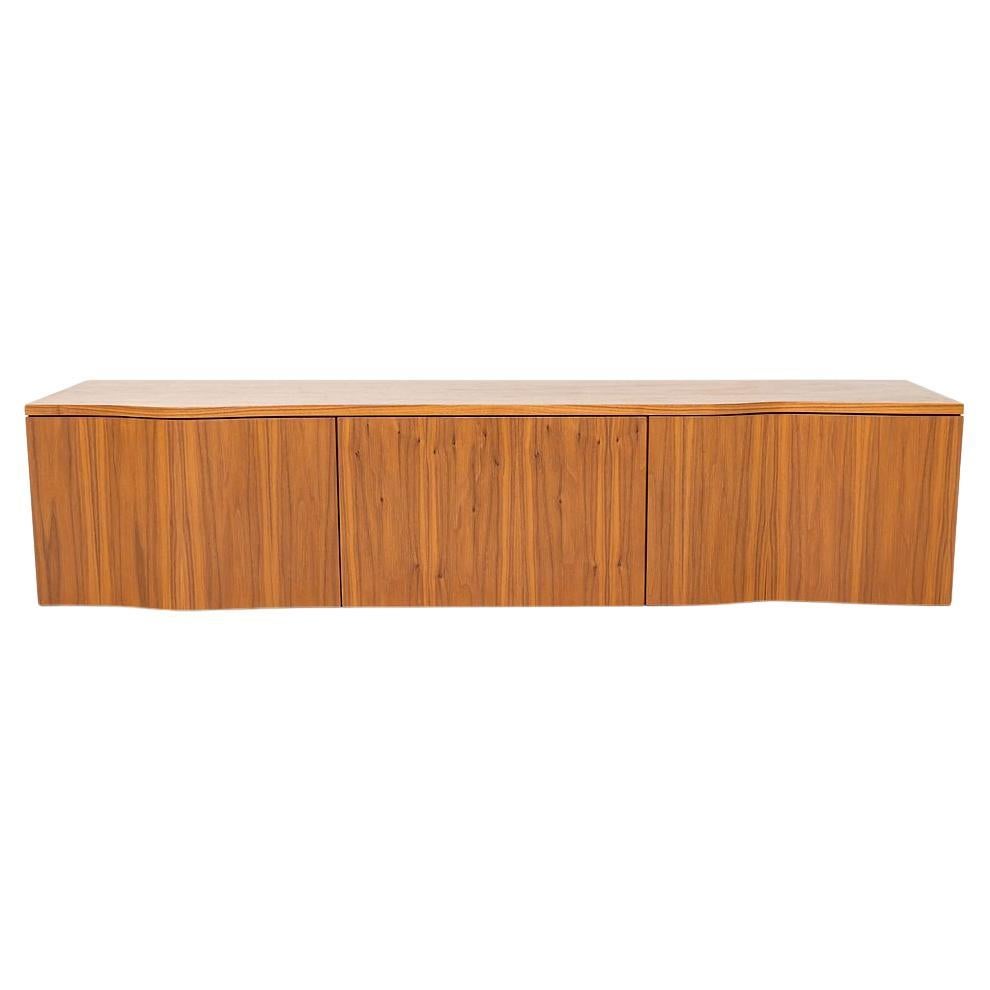 2020s Custom Walnut Wall Hanging Cabinet with French Cleat For Sale