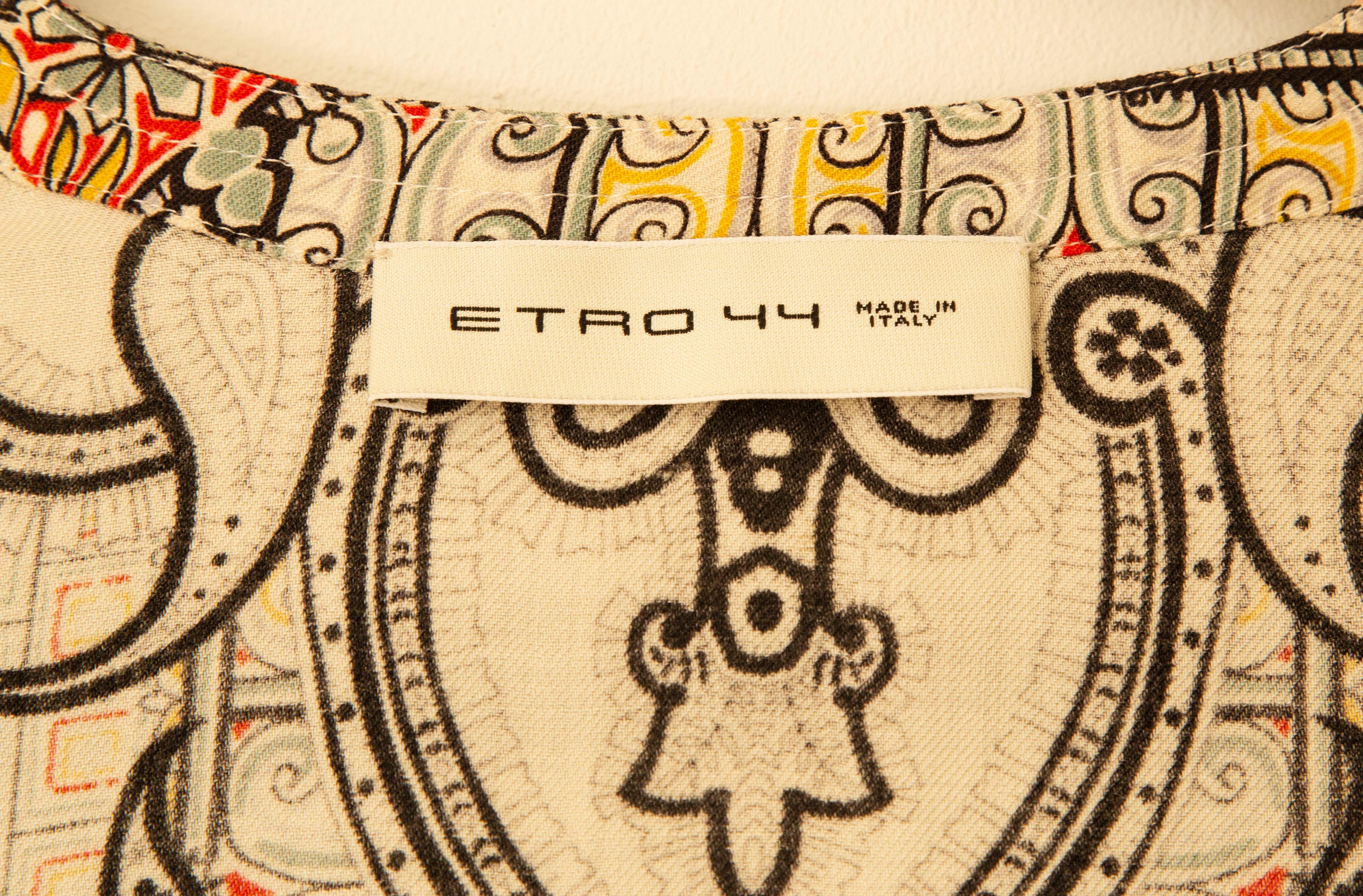 Robe mi-longue en laine et soie ETRO des années 2020 Taille IT 44 en vente 2