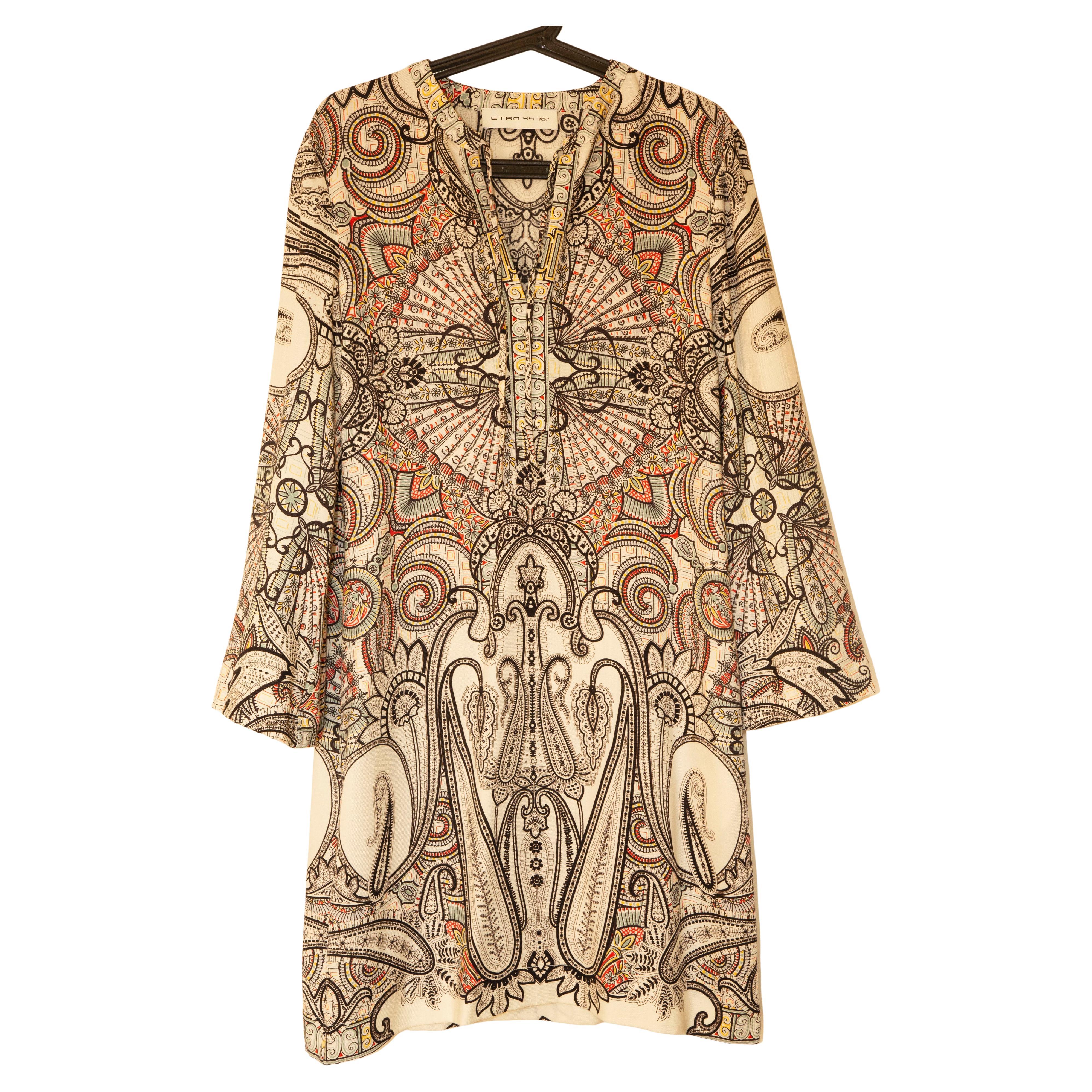 Etro anni '20 - Vestito di mezza lunghezza in lana e seta taglia IT 44