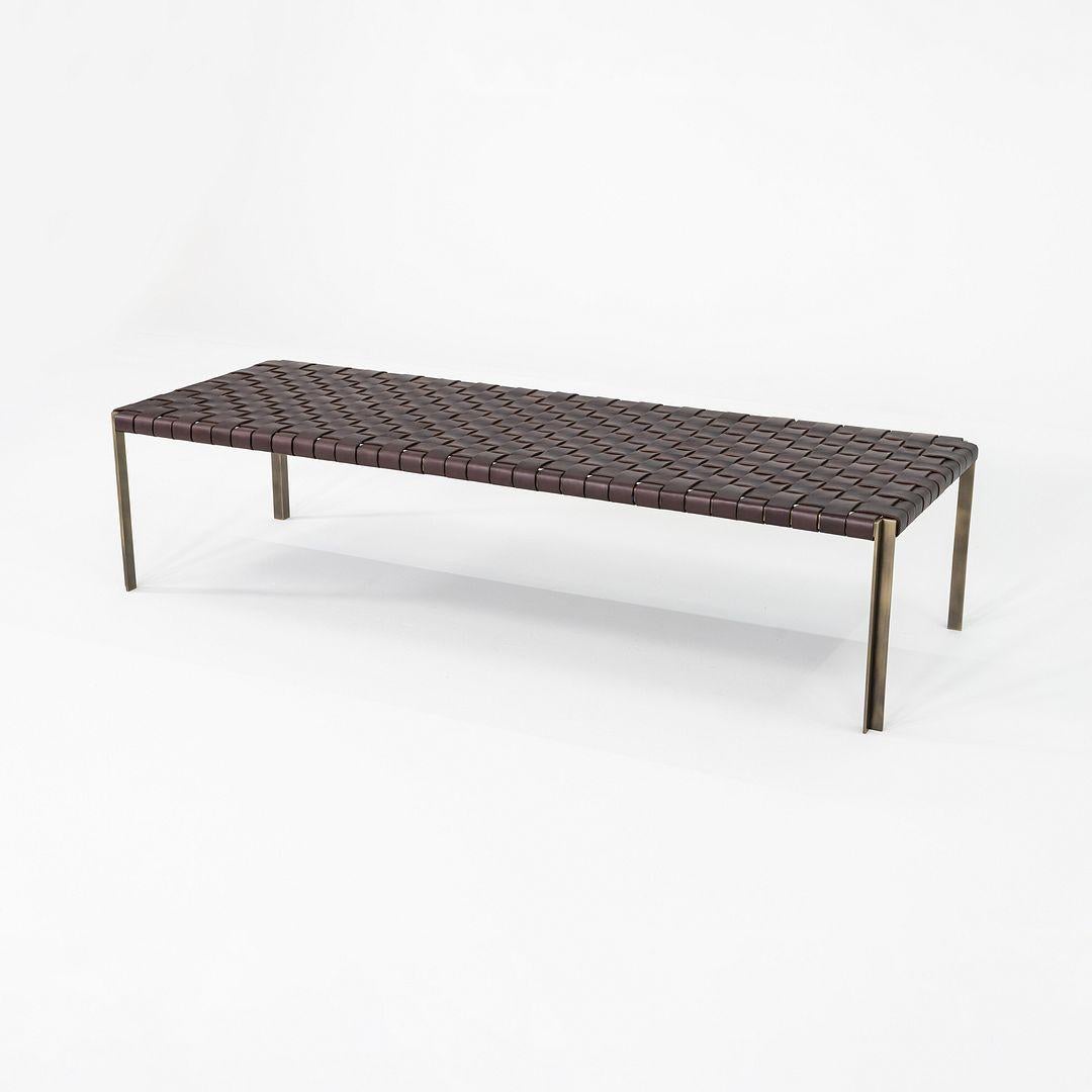 2020s Gratz / Laverne TG-18 Large Bench in Bronze with Dark Brown Leather Bon état - En vente à Philadelphia, PA