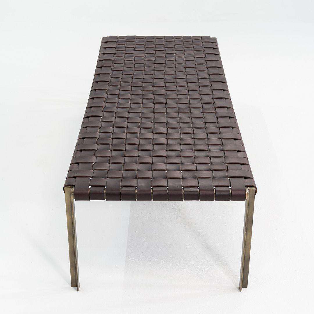 Acier 2020s Gratz / Laverne TG-18 Large Bench in Bronze with Dark Brown Leather en vente