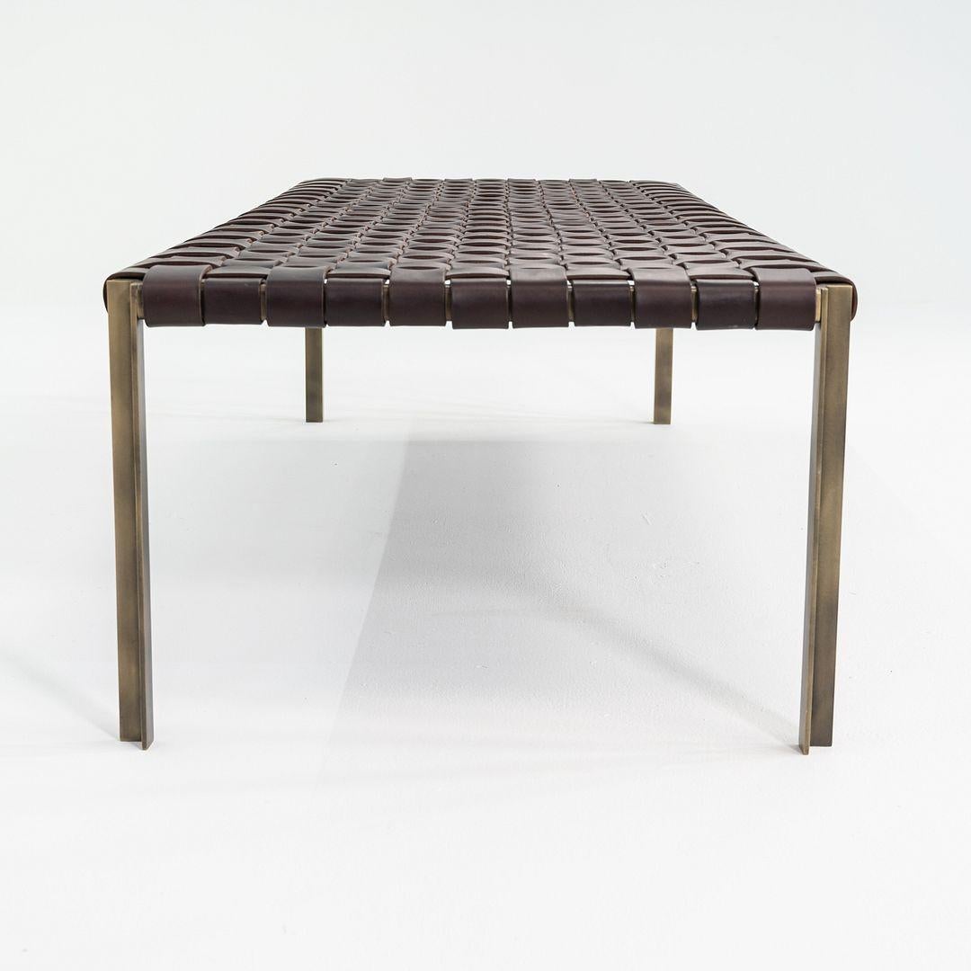 2020s Gratz / Laverne TG-18 Large Bench in Bronze with Dark Brown Leather en vente 1