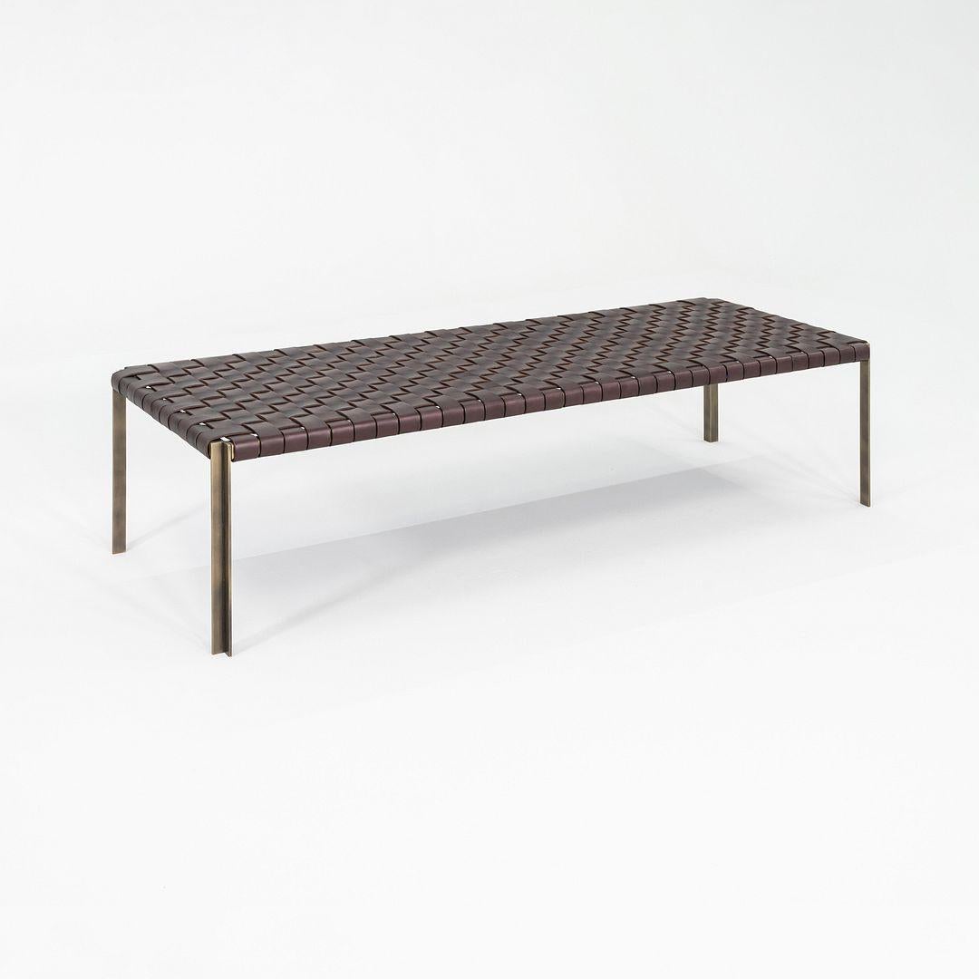 2020s Gratz / Laverne TG-18 Large Bench in Bronze with Dark Brown Leather en vente