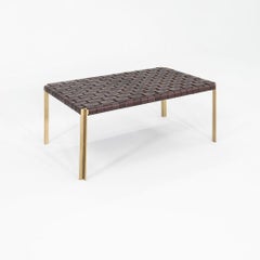 2020s Gratz / Laverne TG-18 Petit banc en bronze et cuir brun